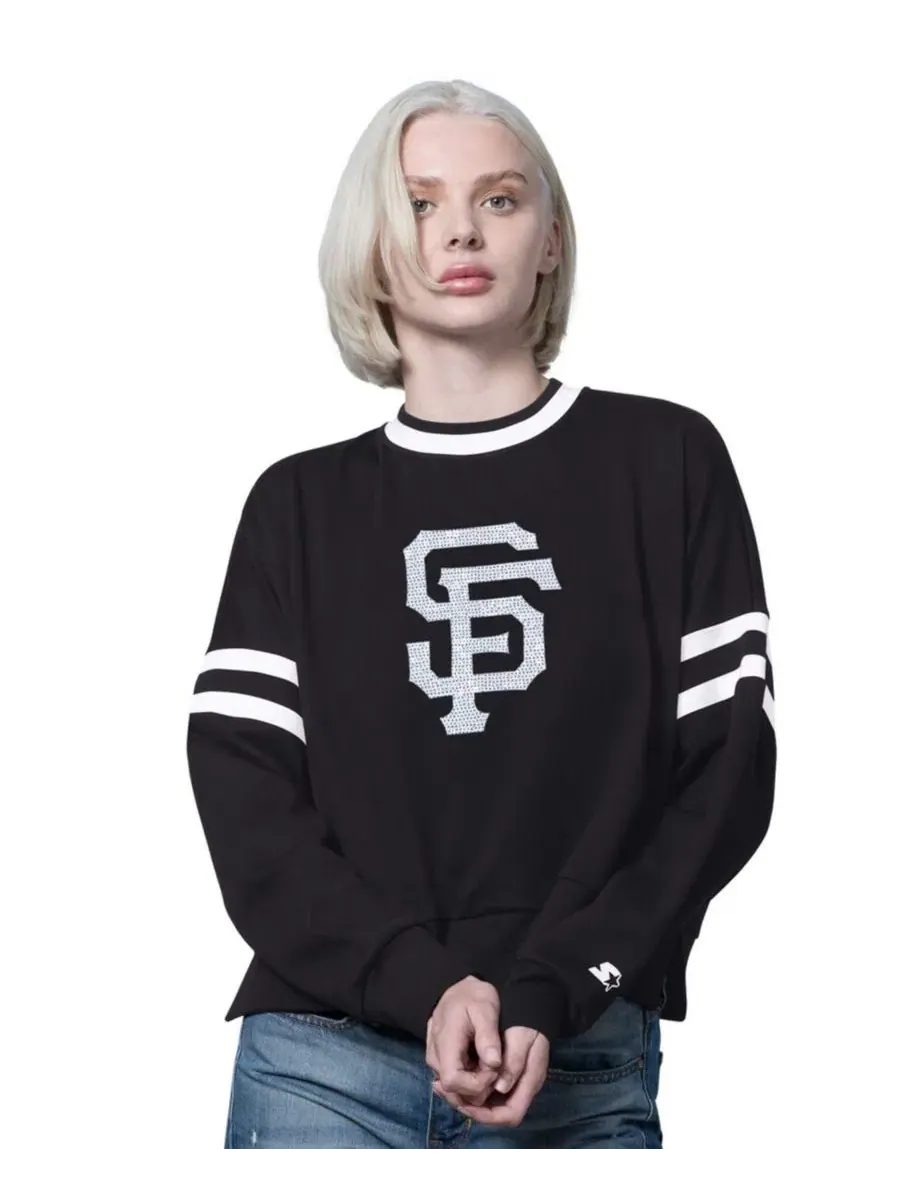 Свитшот женский с капюшоном, укороченный, с опущенным плечом, с принтом, San Francisco Giants Rally — изображение 1 из 2