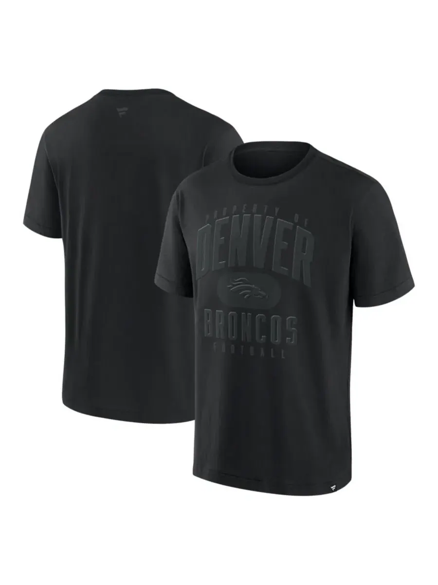 Футболка с принтом Denver Broncos Black Out Fanatics — изображение 1 из 3, черный