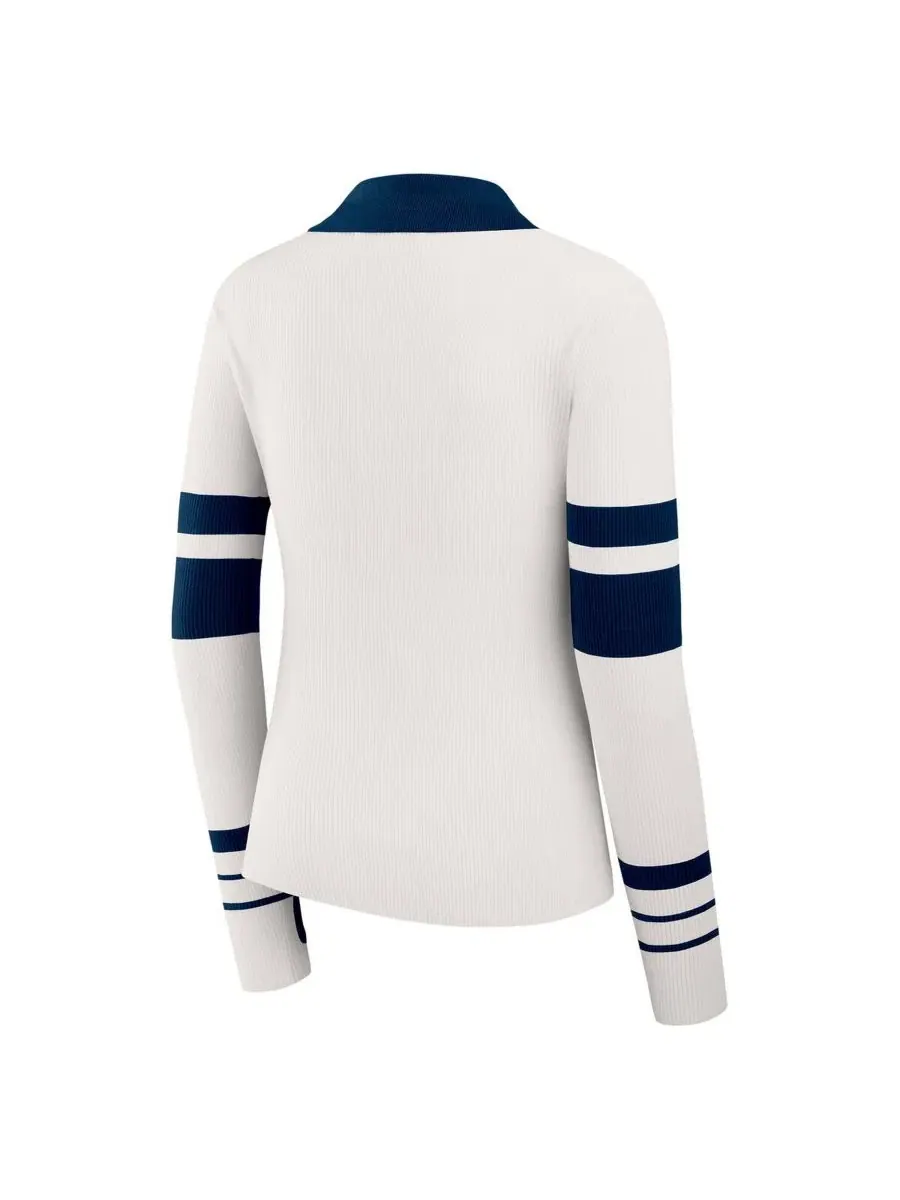Женский свитер поло из рибаны с патчами Dallas Cowboys WEAR by Erin Andrews — изображение 3 из 5, белый