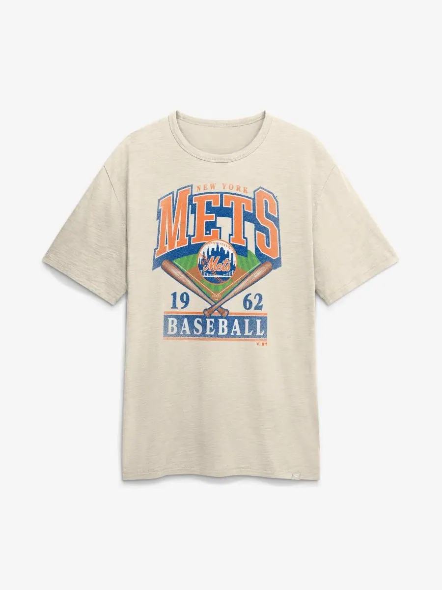 Футболка с винтажным принтом New York Mets Fanatics — изображение 2 из 5, бежевый