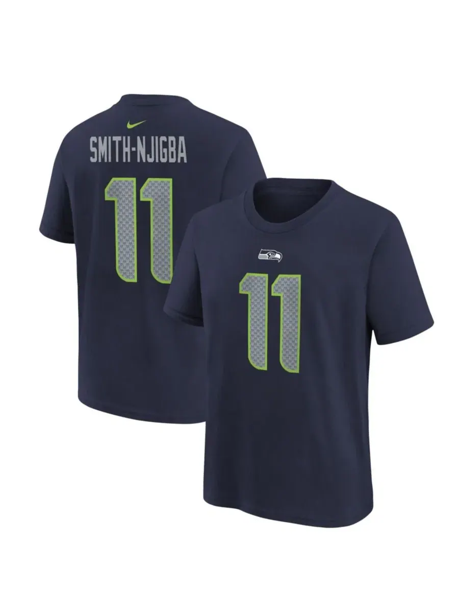 Футболка с длинным рукавом с принтом Jaxon Smith-Njigba Nike — изображение 1 из 3, темно-синий