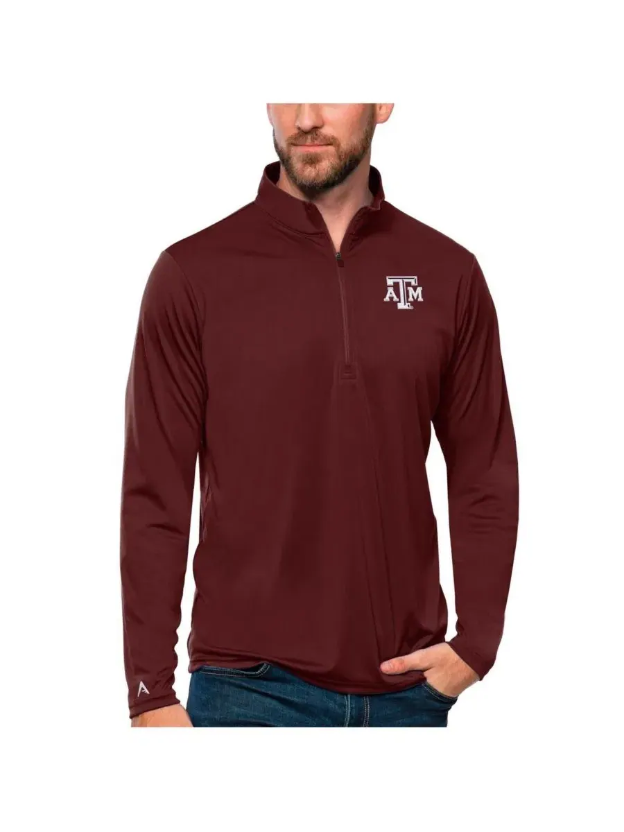 Флисовая куртка с четверть-застежкой Antigua Tribute Quarter-Zip — изображение 1 из 1, коричневый