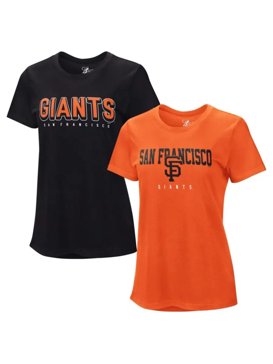 Комплект из двух футболок с принтом San Francisco Giants G-III 4Her by Carl Banks — изображение 1 из 5, черный оранжевый