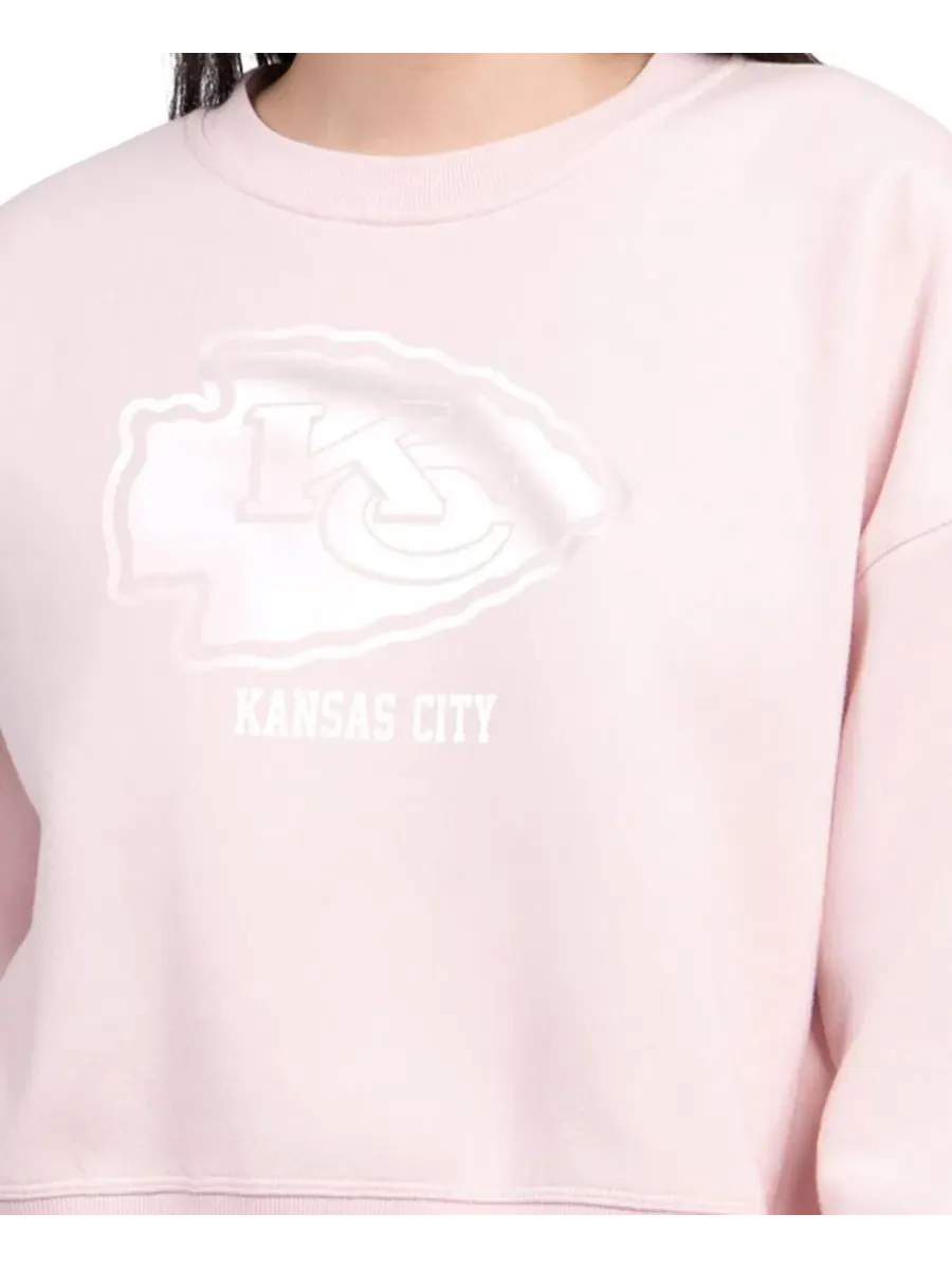 Толстовка на флисе с принтом Kansas City Chiefs Travel Pastels Boxy Starter — изображение 3 из 3, розовый
