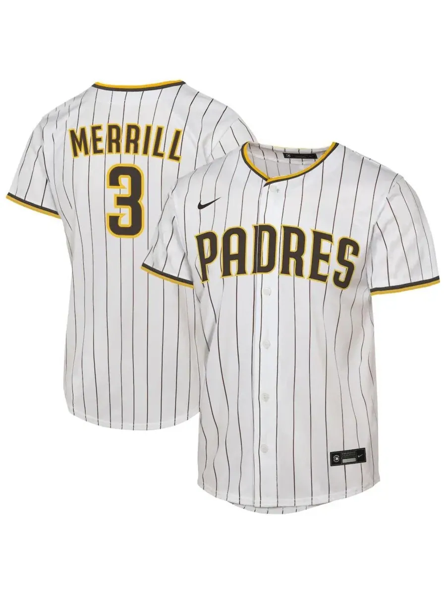 Детская футболка-джерси Jackson Merrill White San Diego Padres Home Replica Jersey Nike