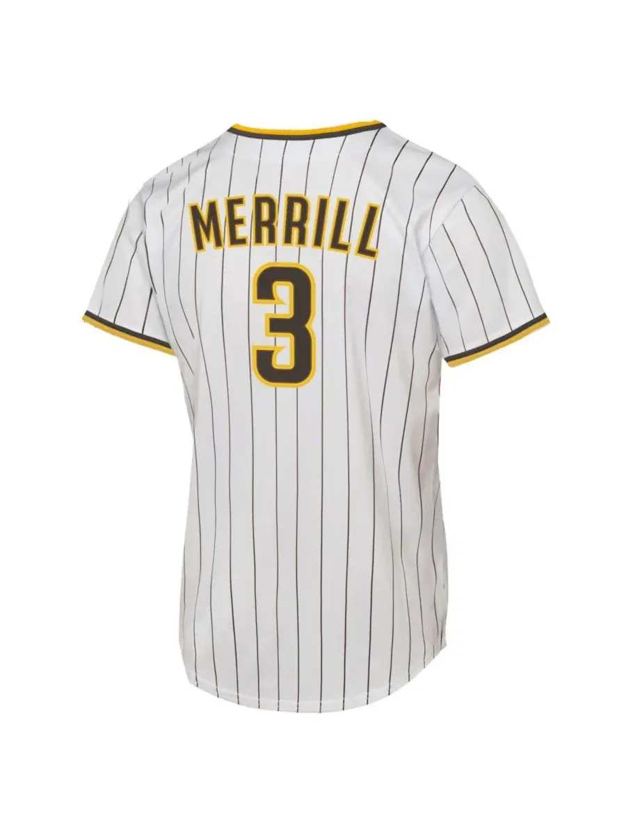 Детская футболка-джерси Jackson Merrill White San Diego Padres Home Replica Jersey Nike — изображение 3 из 3, белый