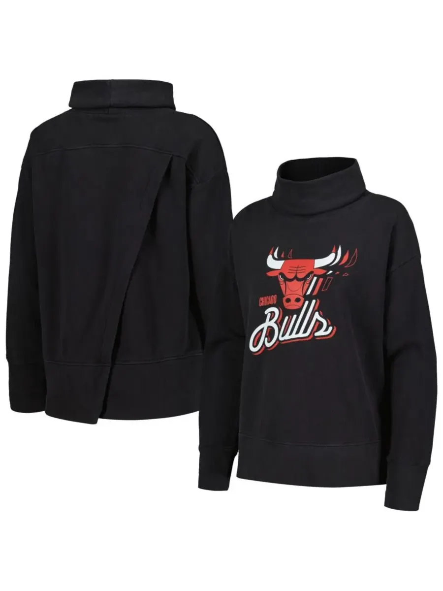Женский свитшот-пуловер с принтом Chicago Bulls Sunset LevelWear — изображение 1 из 3, черный