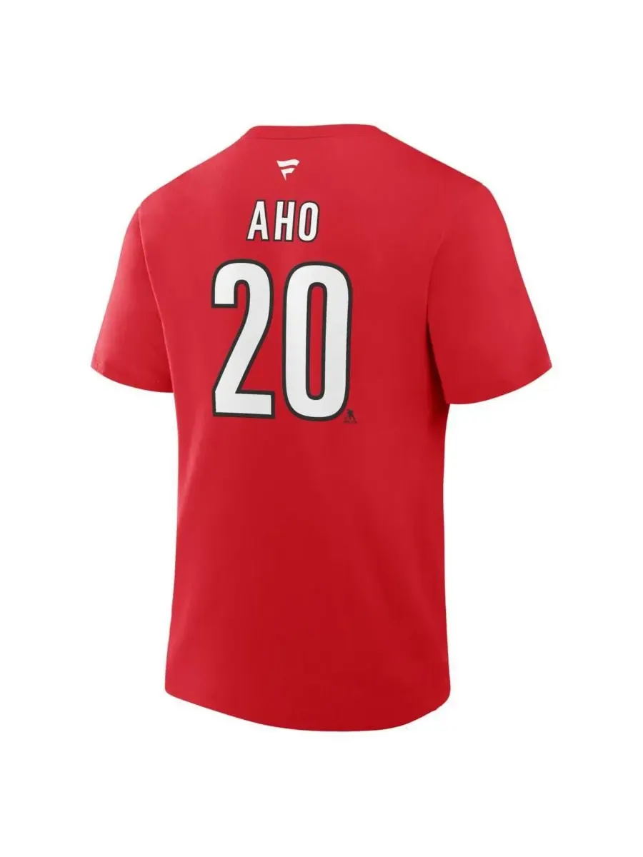 Fanatics Мужская футболка Sebastian Aho Red Carolina Hurricanes Authentic Stack с именем и номером — изображение 3 из 3