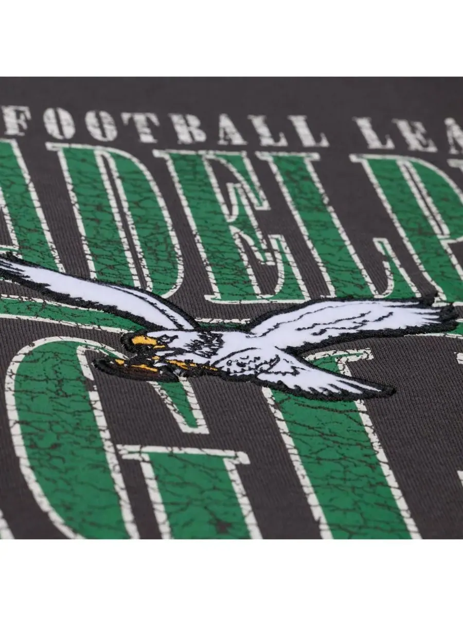Mitchell & Ness Мужская черная толстовка Philadelphia Eagles Downtown Crew с винтажным логотипом — изображение 2 из 4, черный
