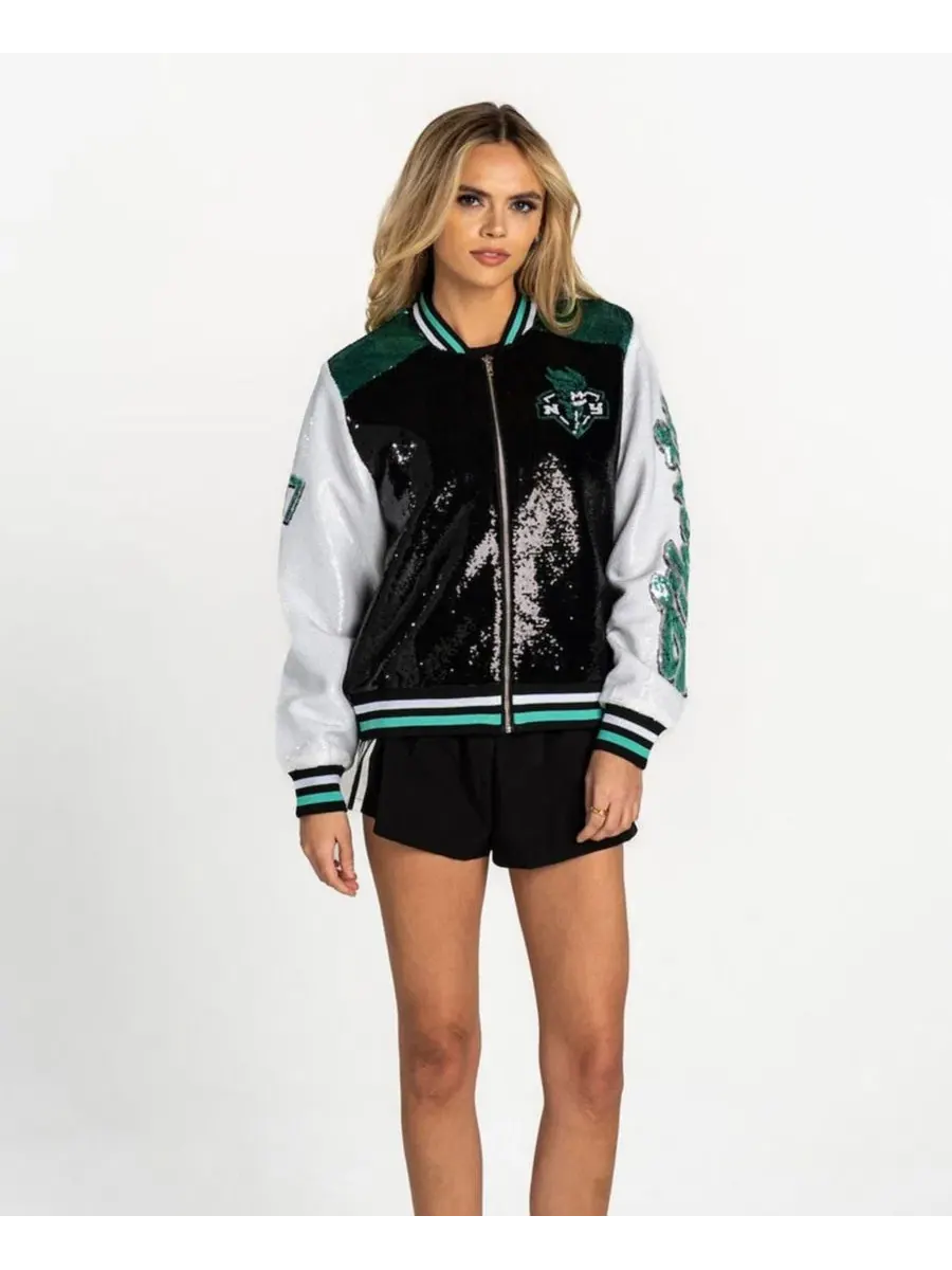 Женская куртка с пайетками New York Liberty The Wild Collective — изображение 1 из 3, черный