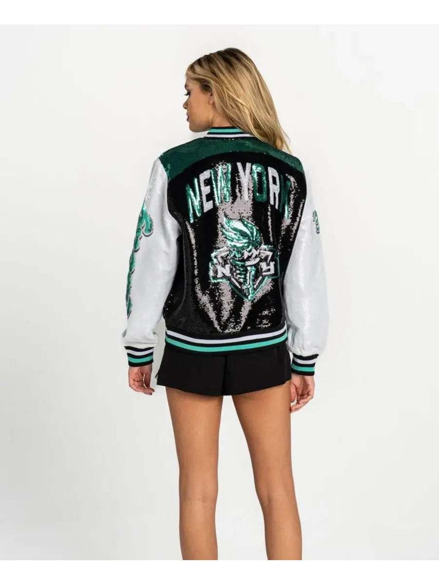 Женская куртка с пайетками New York Liberty The Wild Collective — изображение 3 из 3, черный