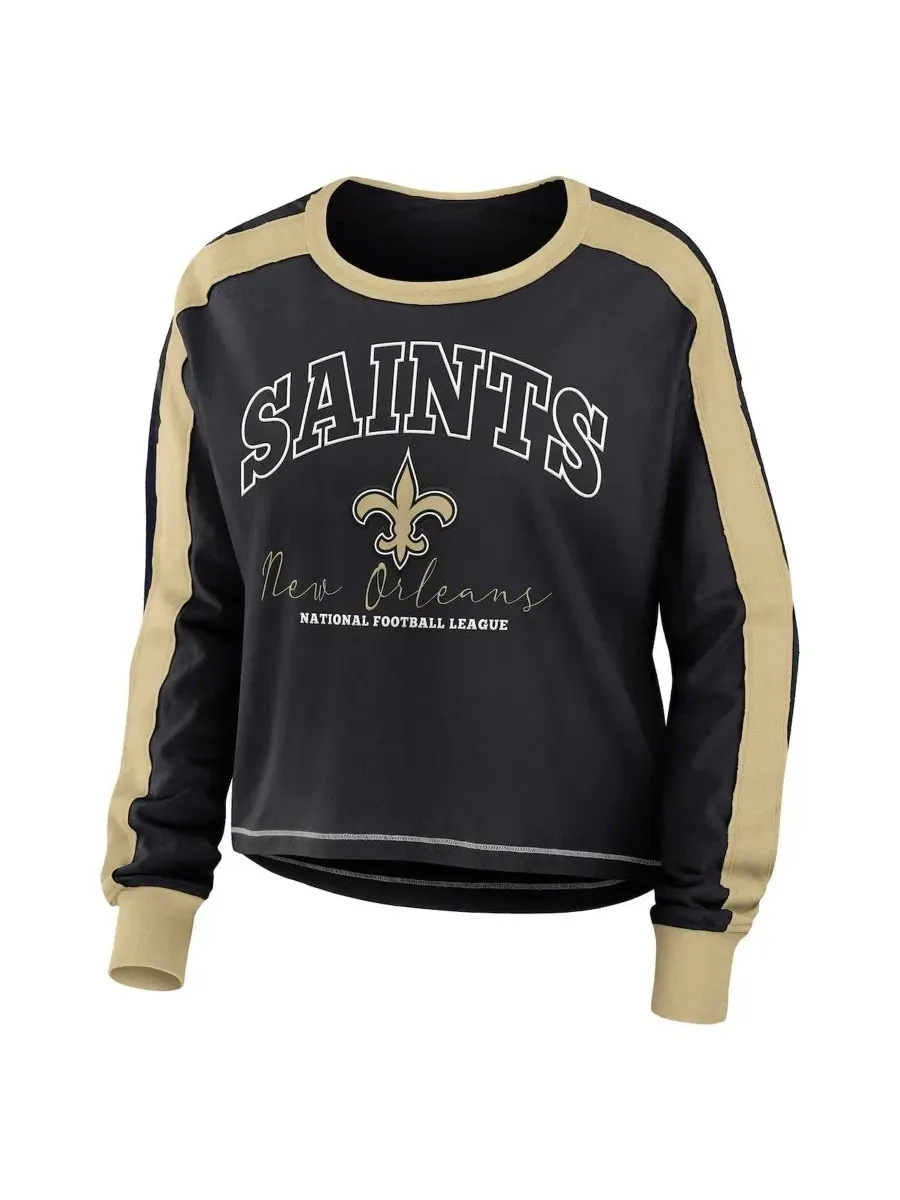 Футболка с длинным рукавом, с контрастными вставками, New Orleans Saints WEAR by Erin Andrews — изображение 3 из 3, черный