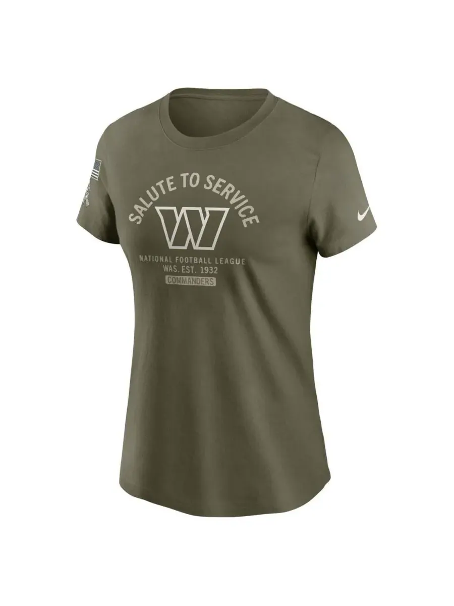 Nike Женская футболка Olive Washington Commanders 2025 Salute to Service Sideline — изображение 4 из 5, оливковый