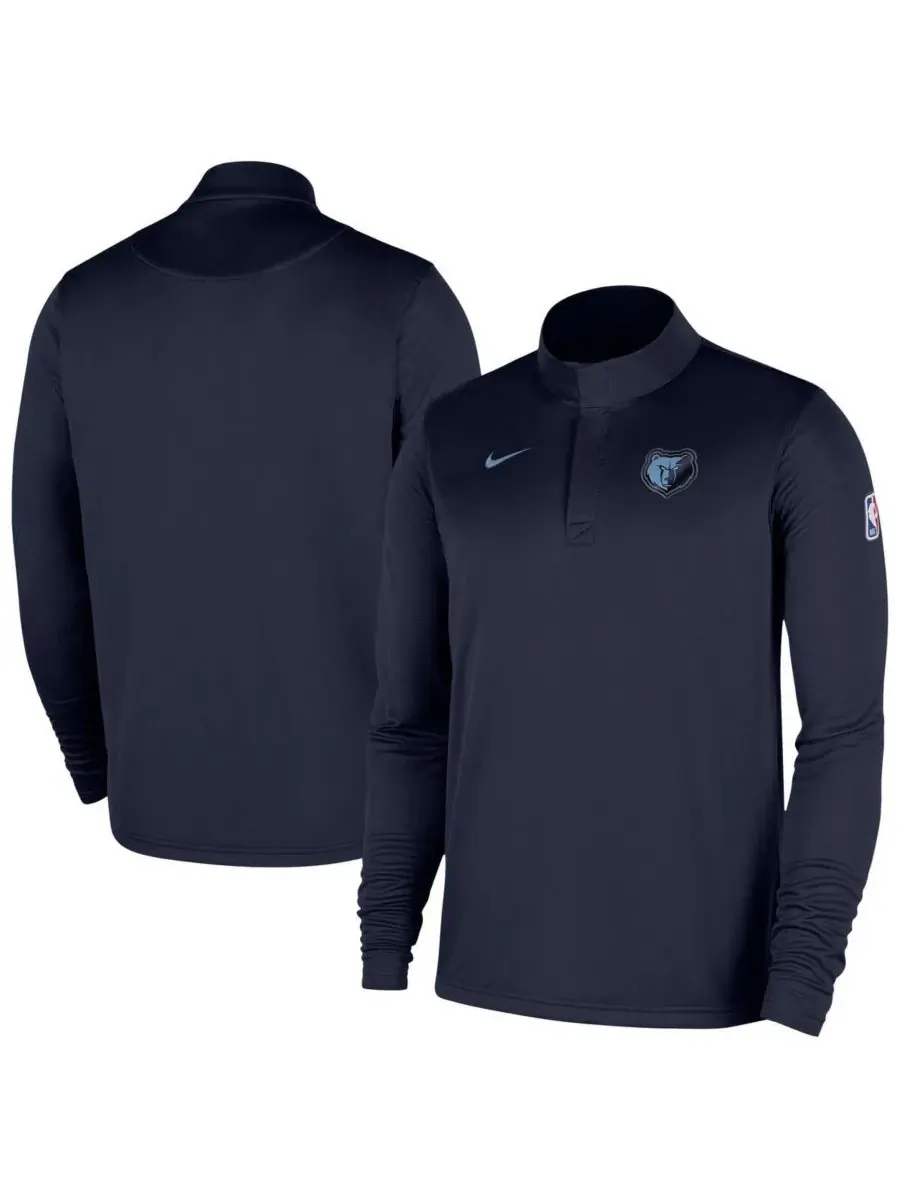 Nike Мужская темно-синяя толстовка Memphis Grizzlies 2025/26 Authentic Coaches Quarter-Zip Dri-Fit — изображение 1 из 4