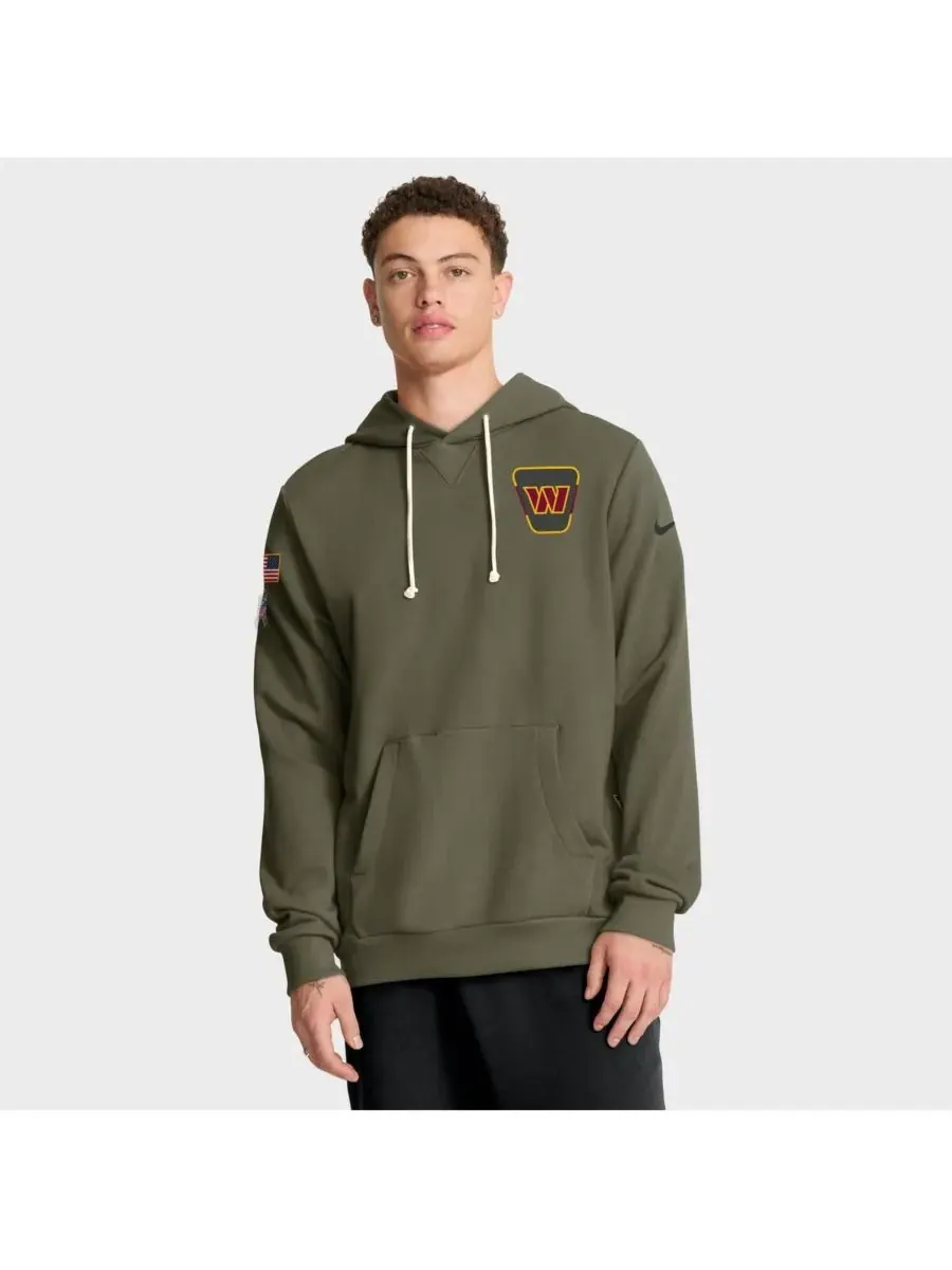 Nike Мужская толстовка Dri-FIT оливкового цвета с символикой Washington Commanders 2025 Salute to — изображение 1 из 5