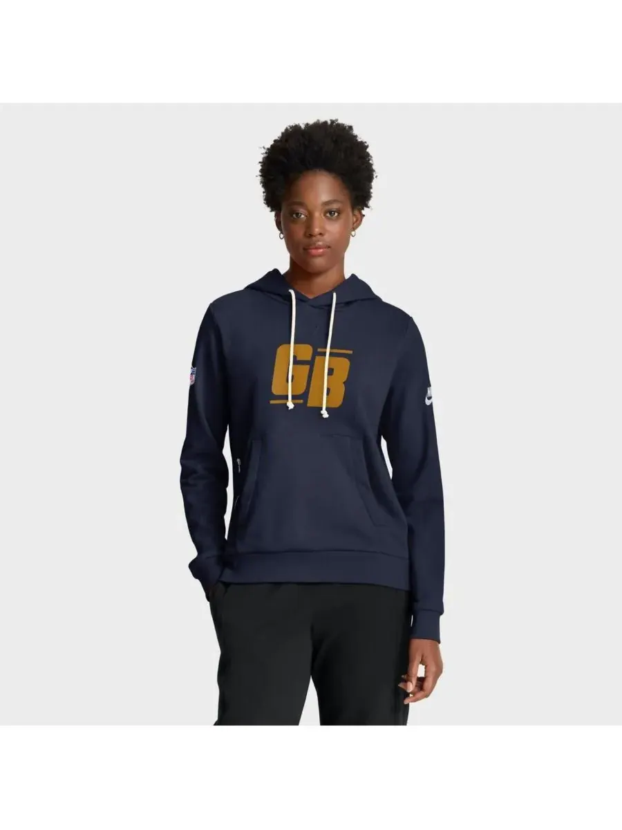 Nike Женская темно-синяя толстовка с капюшоном Green Bay Packers The 1923 Classic Sideline Dri-FIT — изображение 1 из 5