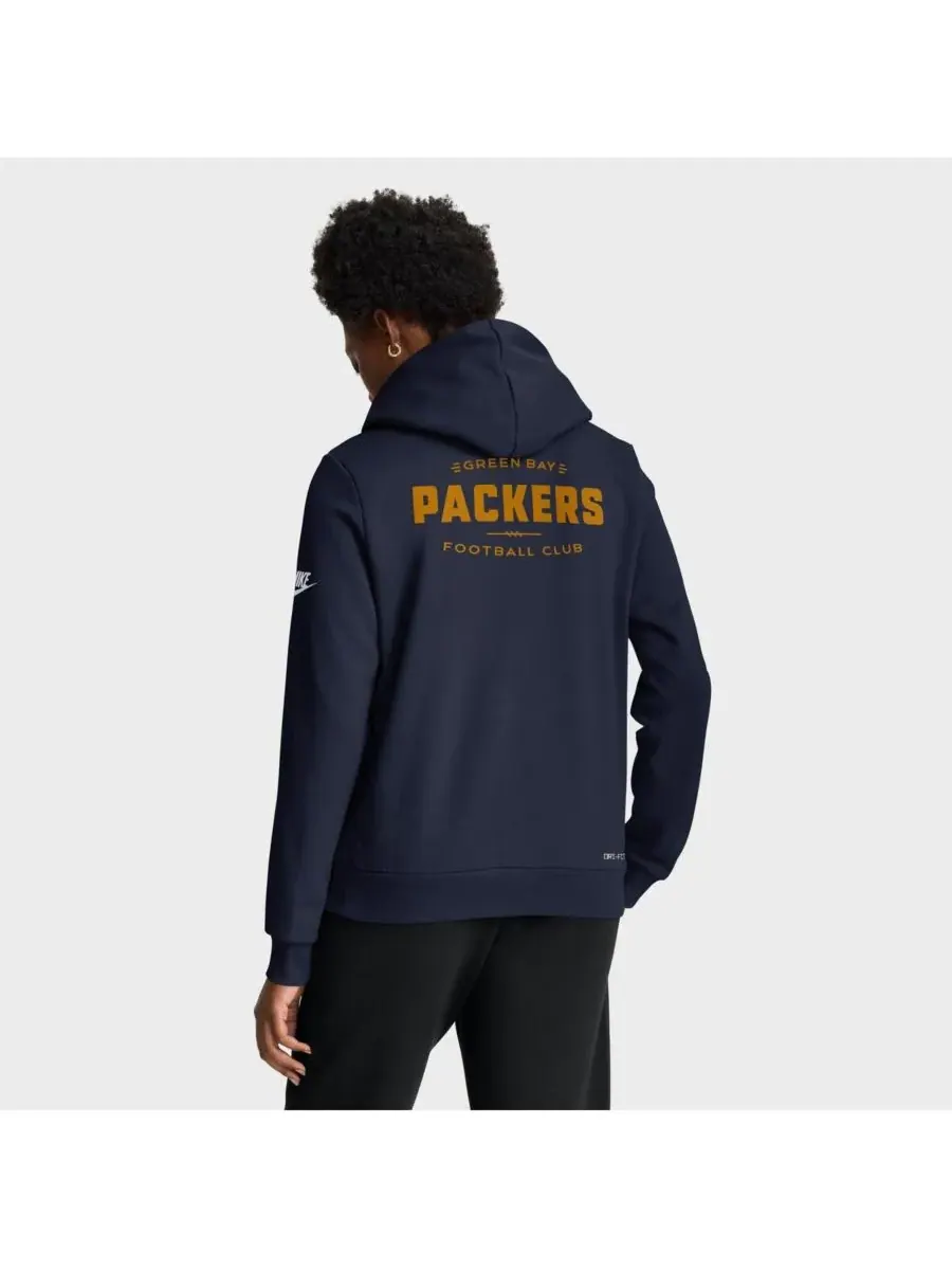 Nike Женская темно-синяя толстовка с капюшоном Green Bay Packers The 1923 Classic Sideline Dri-FIT — изображение 2 из 5