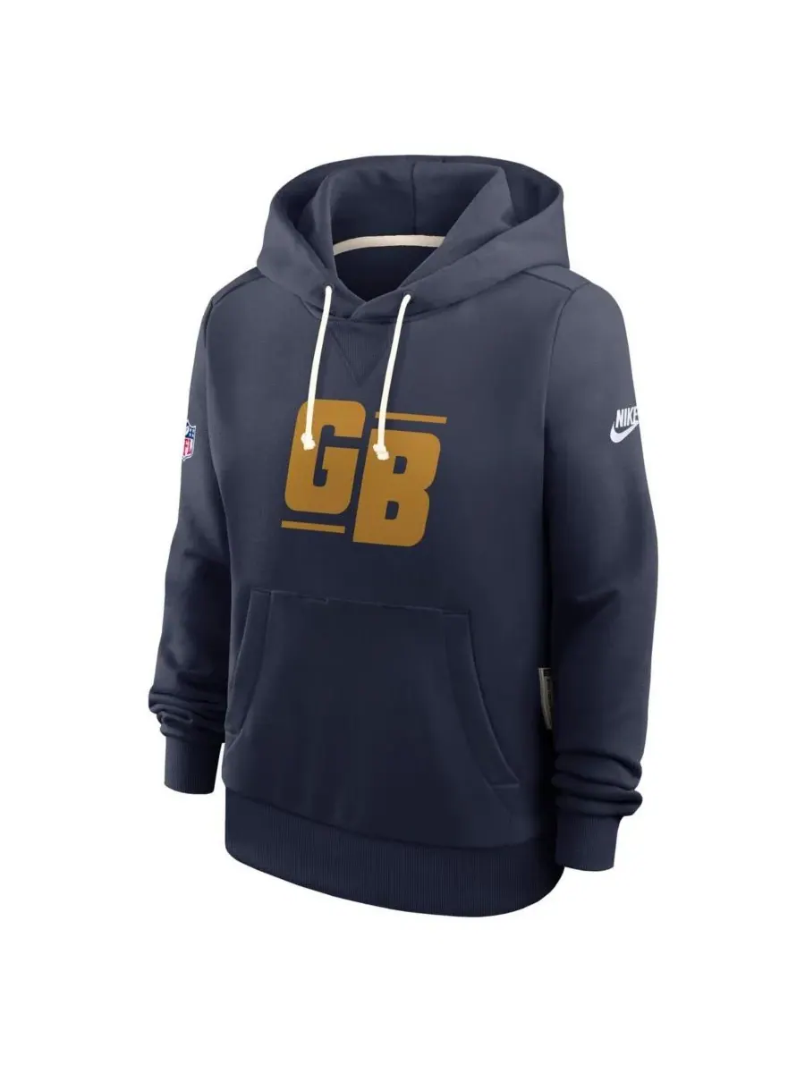 Nike Женская темно-синяя толстовка с капюшоном Green Bay Packers The 1923 Classic Sideline Dri-FIT — изображение 3 из 5
