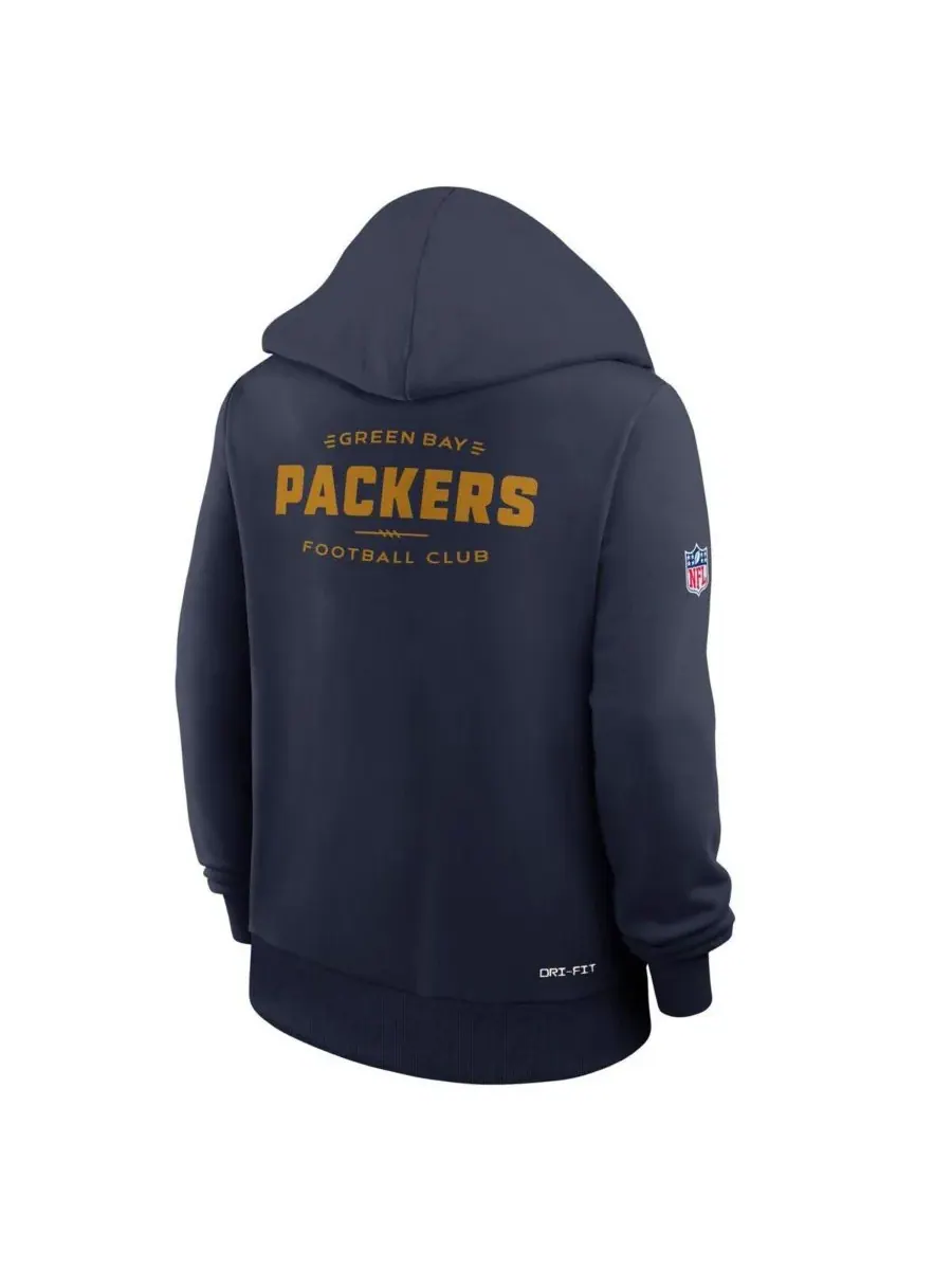 Nike Женская темно-синяя толстовка с капюшоном Green Bay Packers The 1923 Classic Sideline Dri-FIT — изображение 4 из 5