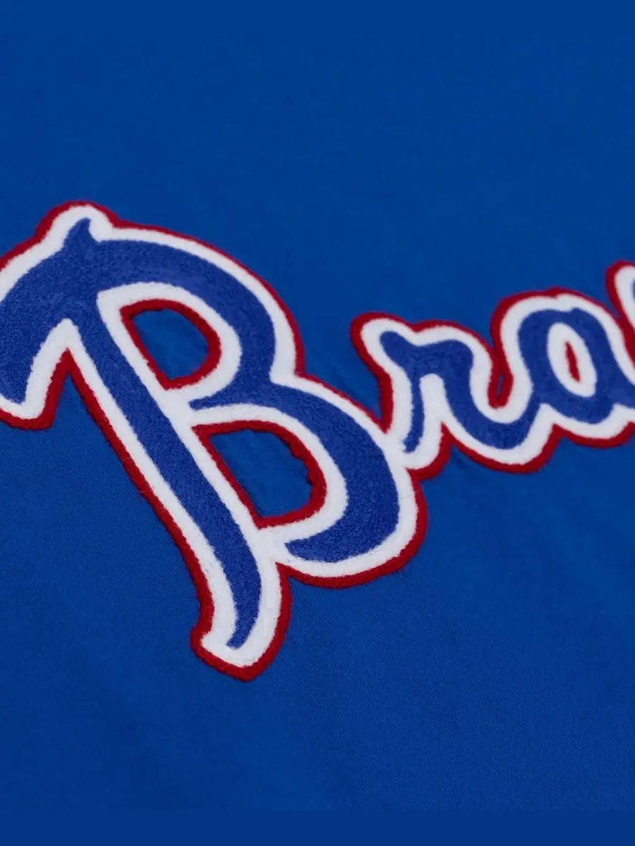 Футболка-ринчер с вышивкой Atlanta Braves Mitchell & Ness — изображение 3 из 5, королевский