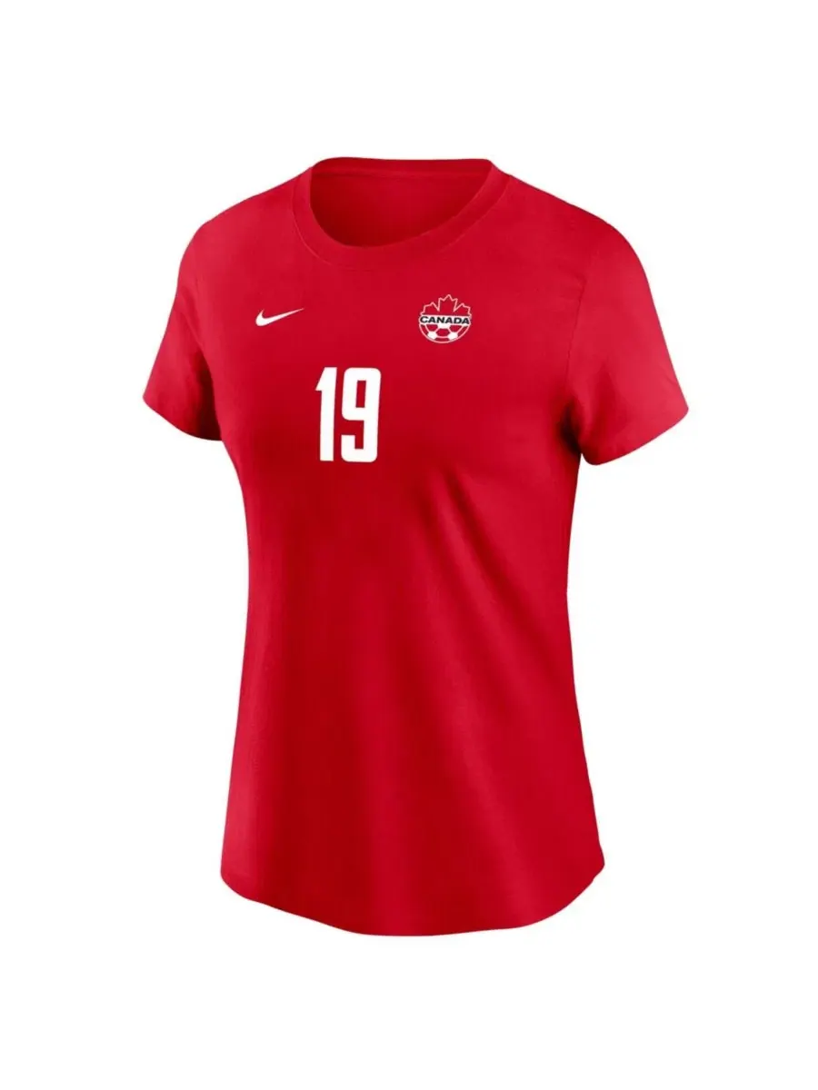 Футболка с длинным рукавом Alphonso Davies Red Canada Soccer Home Name & Number T-Shirt Nike — изображение 2 из 3, красный