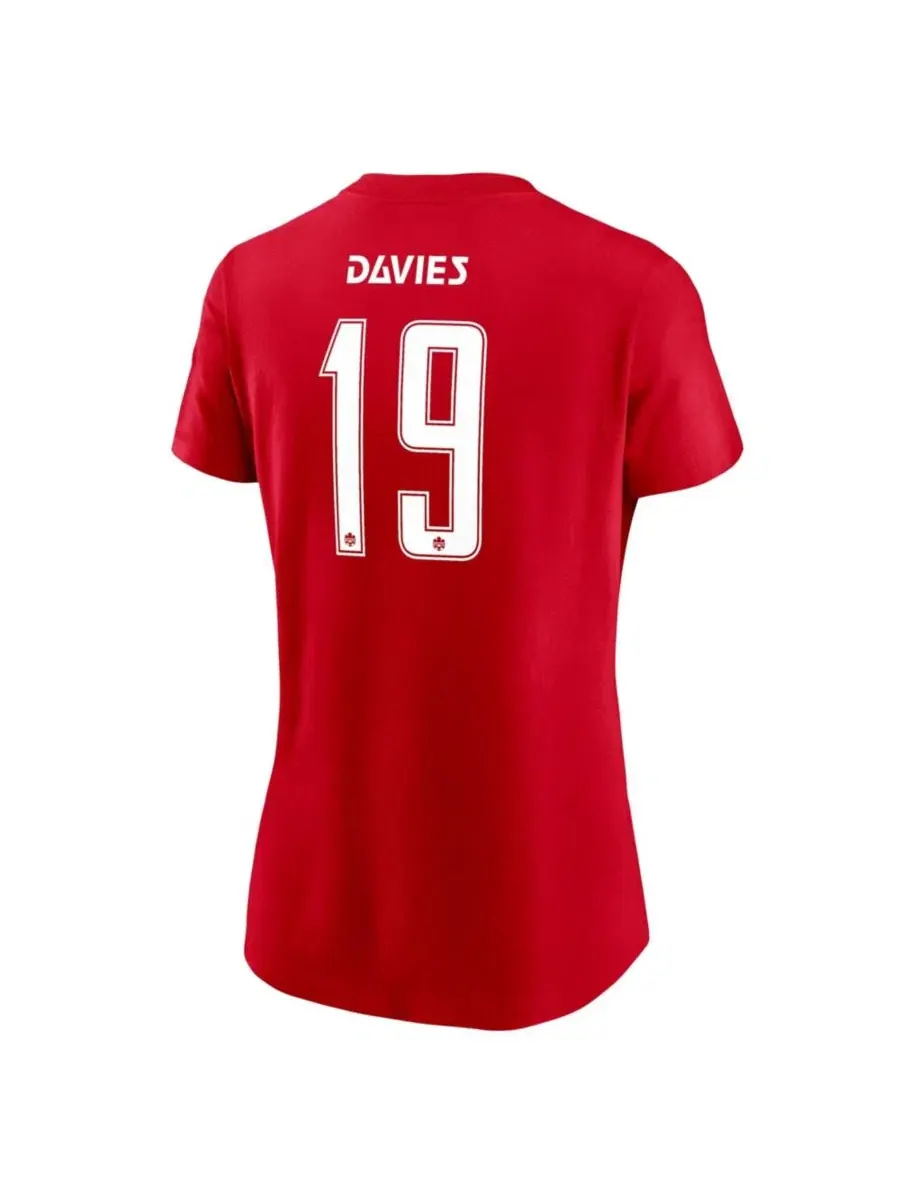 Футболка с длинным рукавом Alphonso Davies Red Canada Soccer Home Name & Number T-Shirt Nike — изображение 3 из 3, красный