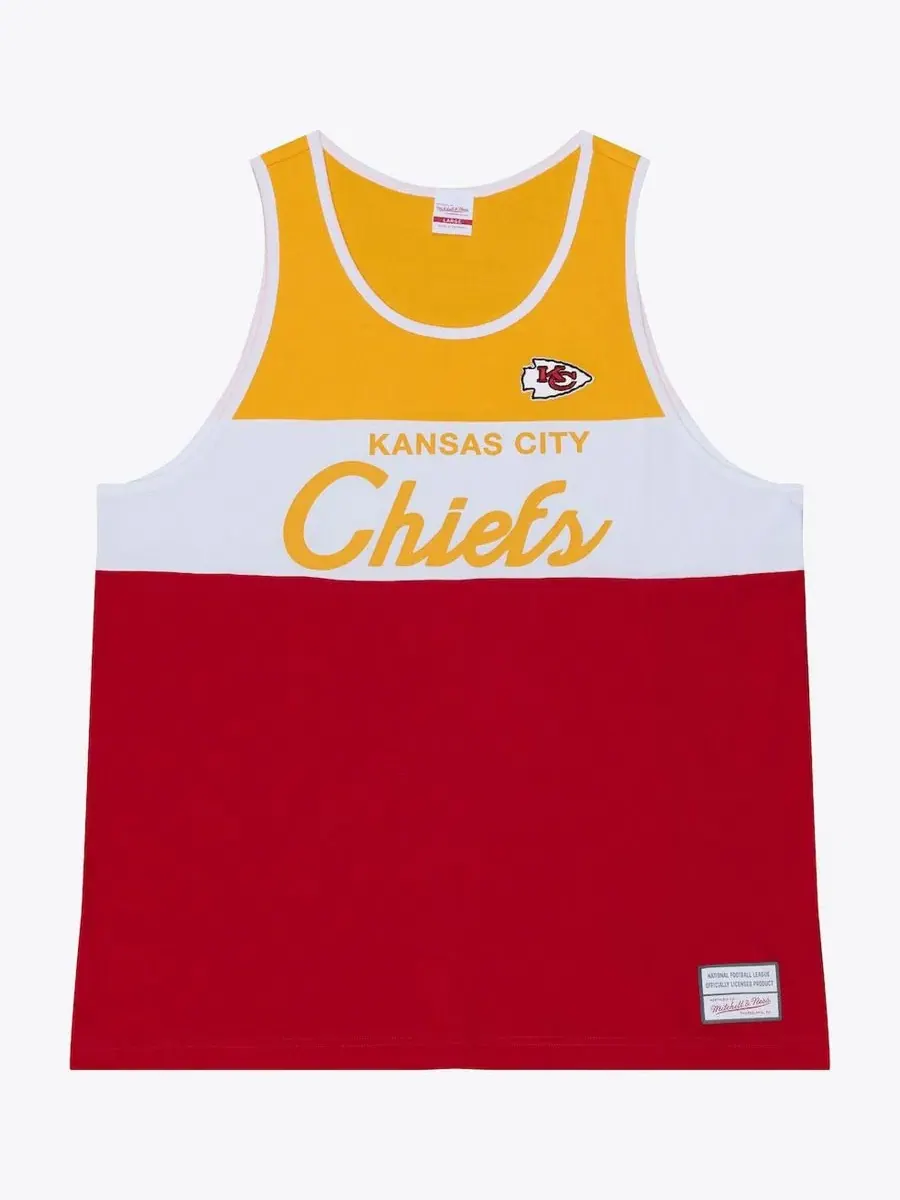 Майка-безрукавка с принтом Kansas City Chiefs Mitchell & Ness — изображение 1 из 5, красный золотистый