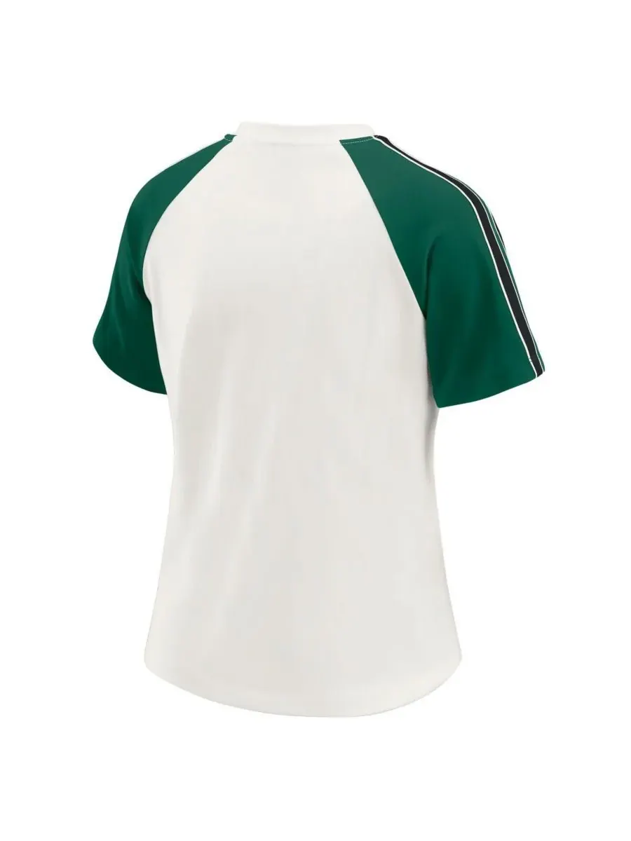 WEAR by Erin Andrews Женская белая футболка-реглан с полосатым рукавом в стиле New York Jets — изображение 3 из 3, белый