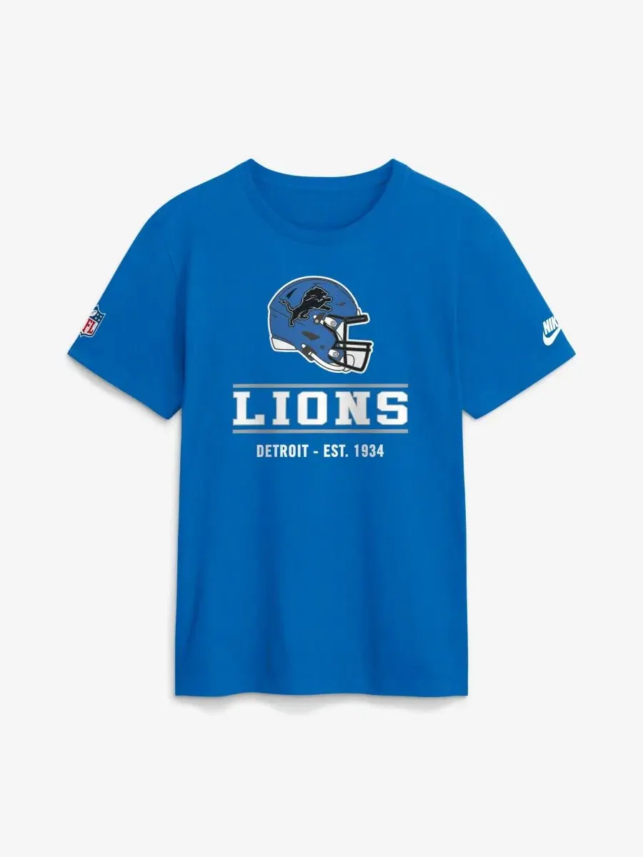 Футболка с принтом логотипа Detroit Lions Nike — изображение 1 из 2, синий