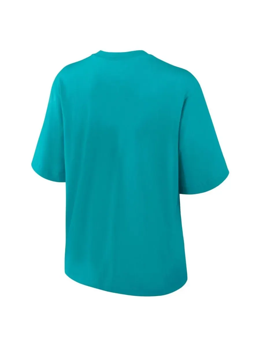 Женская футболка Aqua Miami Dolphins Essential Script свободного кроя Nike — изображение 3 из 3, голубой