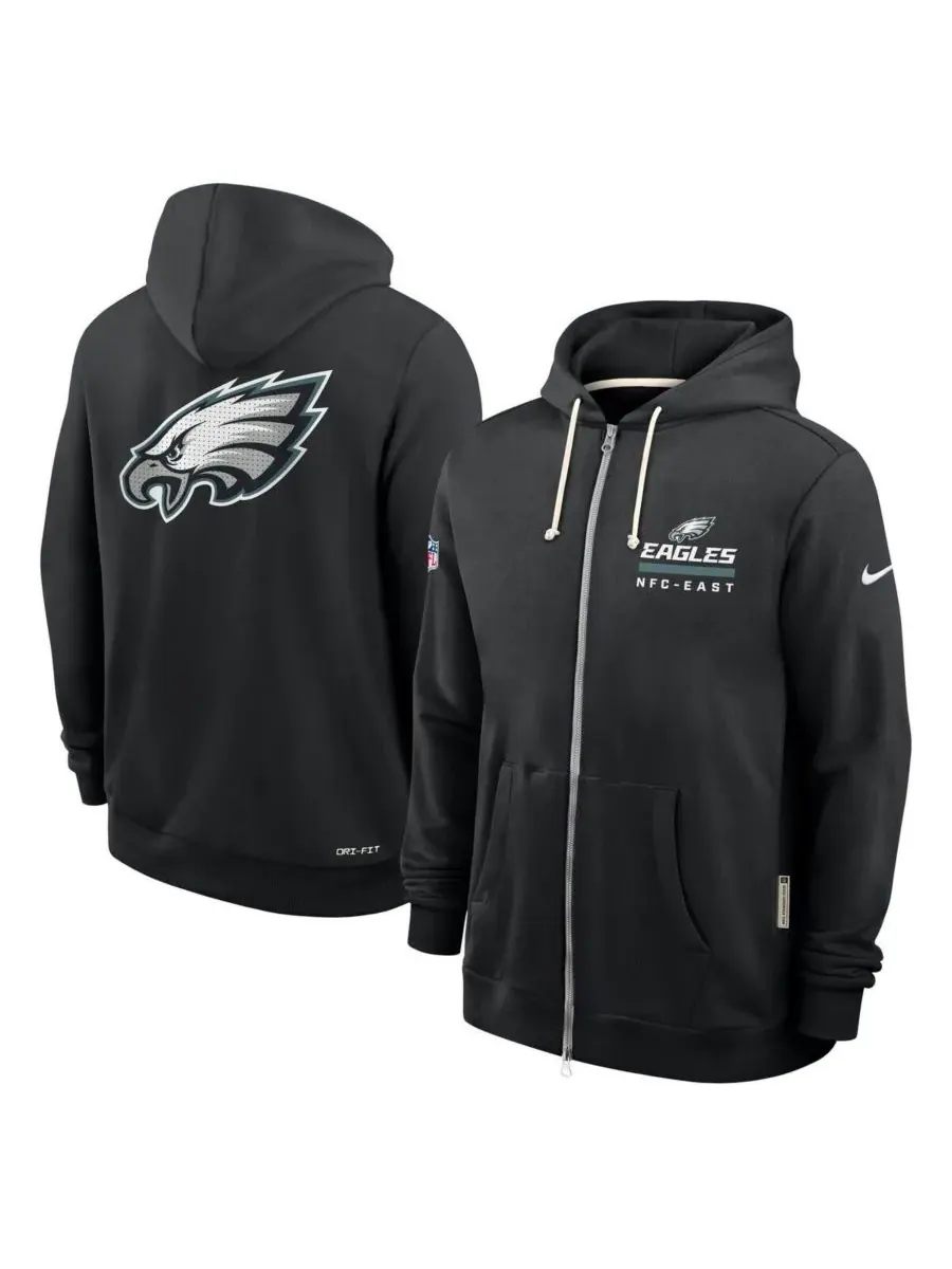 Nike Мужская черная толстовка на молнии с символикой команды Philadelphia Eagles Sideline Utility — изображение 1 из 2