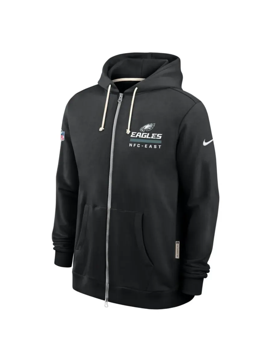 Nike Мужская черная толстовка на молнии с символикой команды Philadelphia Eagles Sideline Utility — изображение 2 из 2