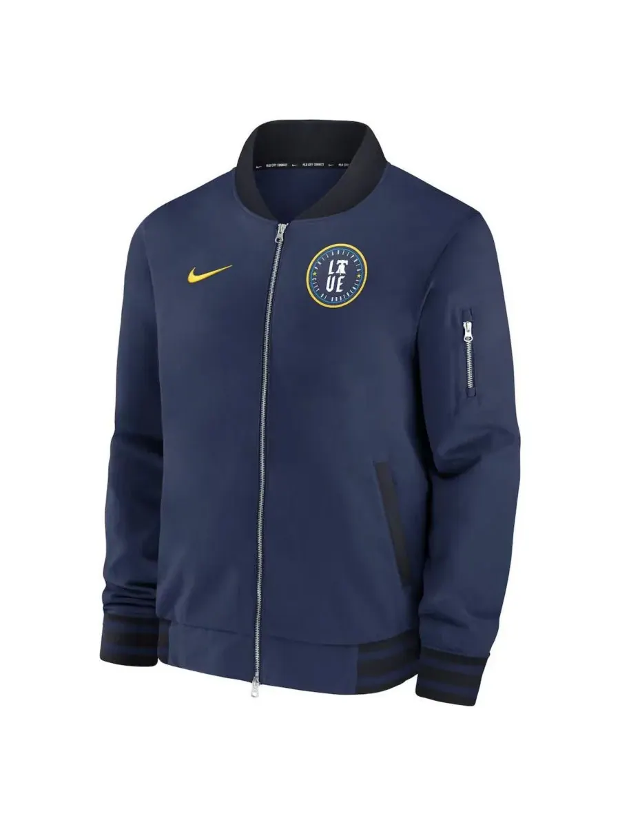 Nike Мужская темно-синяя куртка-бомбер Philadelphia Phillies 2024 City Connect Authentic Collection — изображение 2 из 3