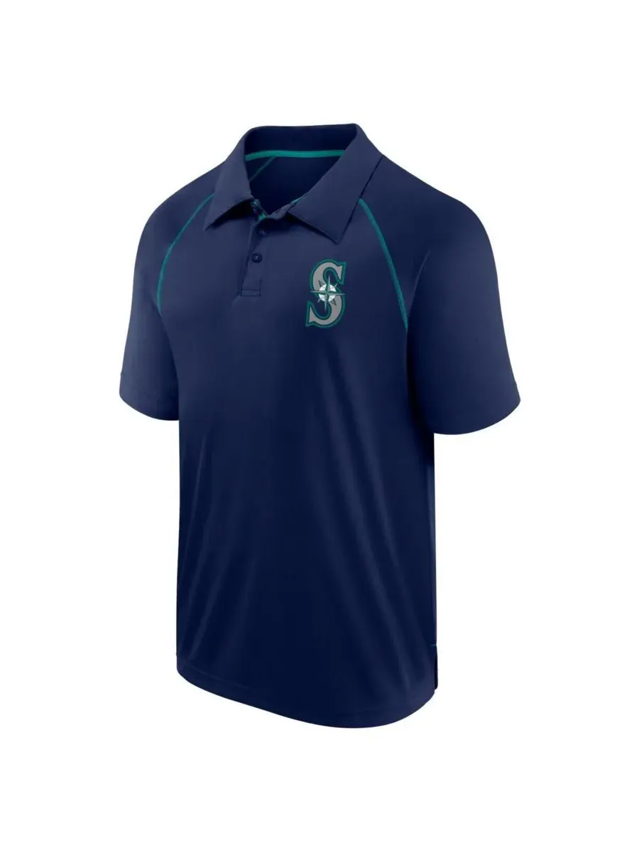 Fanatics Мужская темно-синяя футболка-поло Seattle Mariners Strong Alone с рукавами реглан — изображение 2 из 3, темно-синий