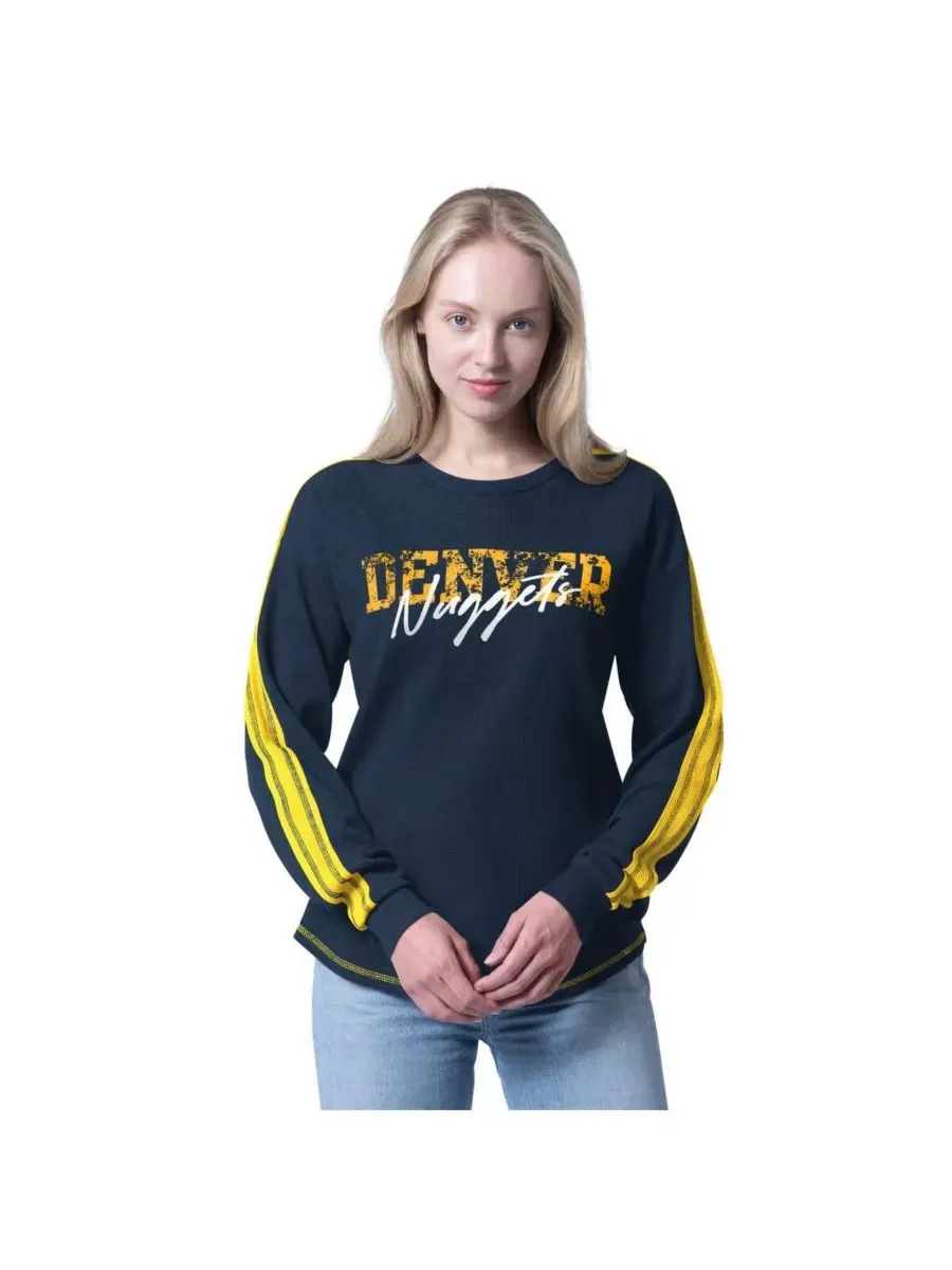G-III 4Her by Carl Banks Женская темно-синяя футболка с длинным рукавом Denver Nuggets Advantage — изображение 1 из 2