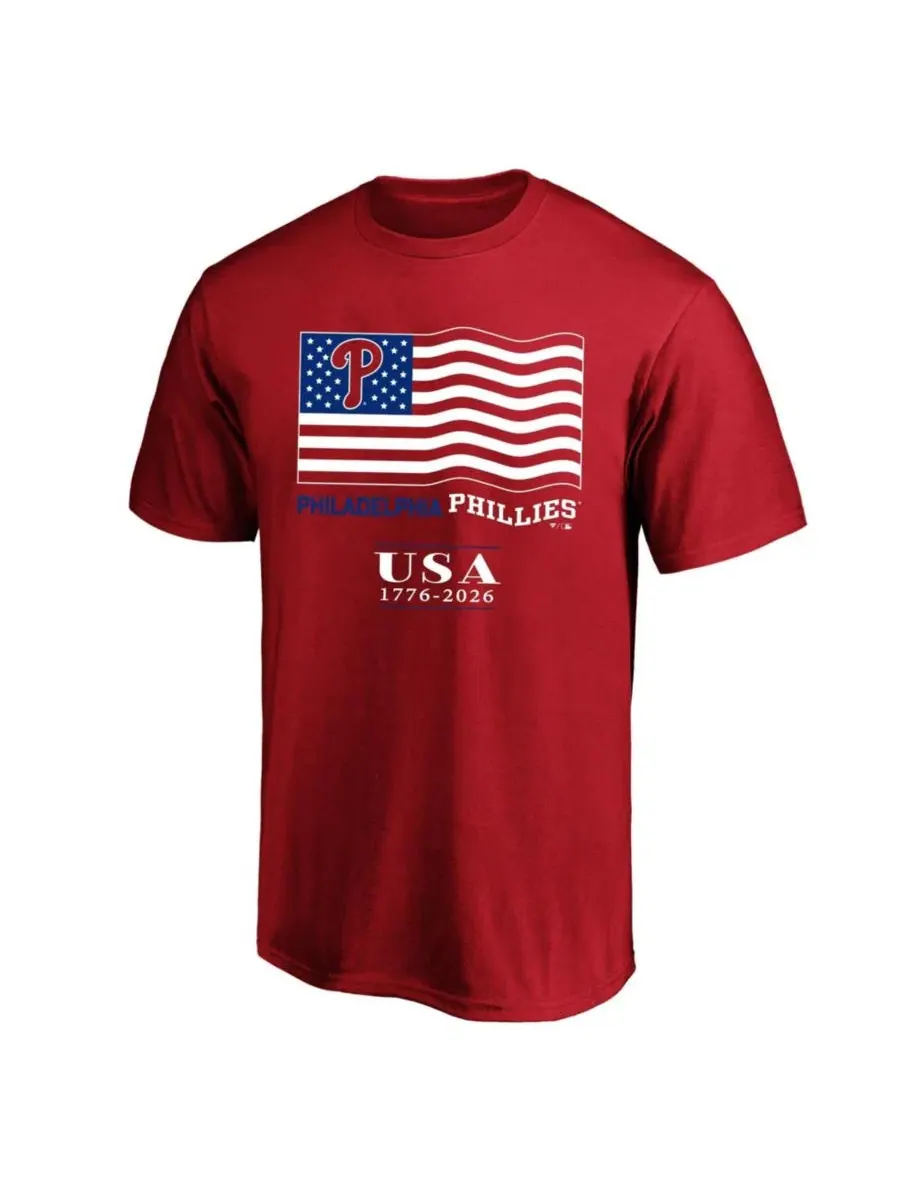Футболка с длинным рукавом Philadelphia Phillies USA 1776-2026 Fanatics — изображение 1 из 1, красный