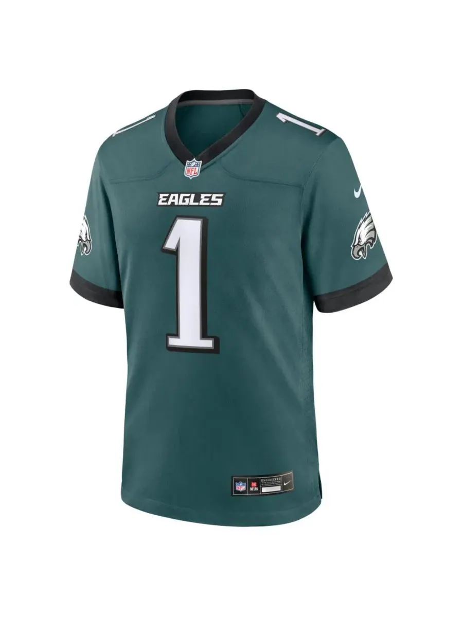 Футболка Nike Philadelphia Eagles Team Game Jersey, Jalen Hurts — изображение 2 из 3, зеленый