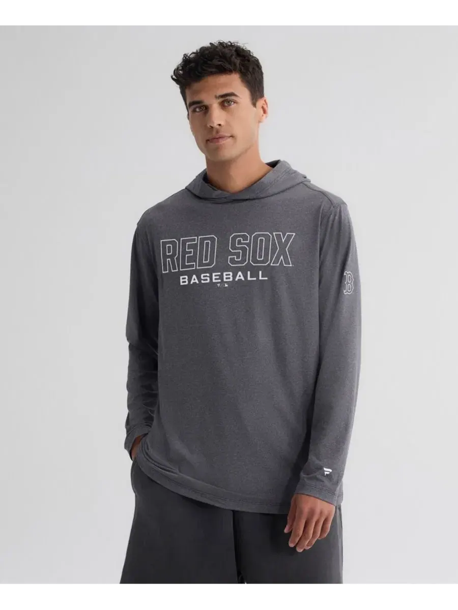 Футболка с капюшоном и длинным рукавом Clutch Boston Red Sox Fanatics — изображение 1 из 8, темно-серый