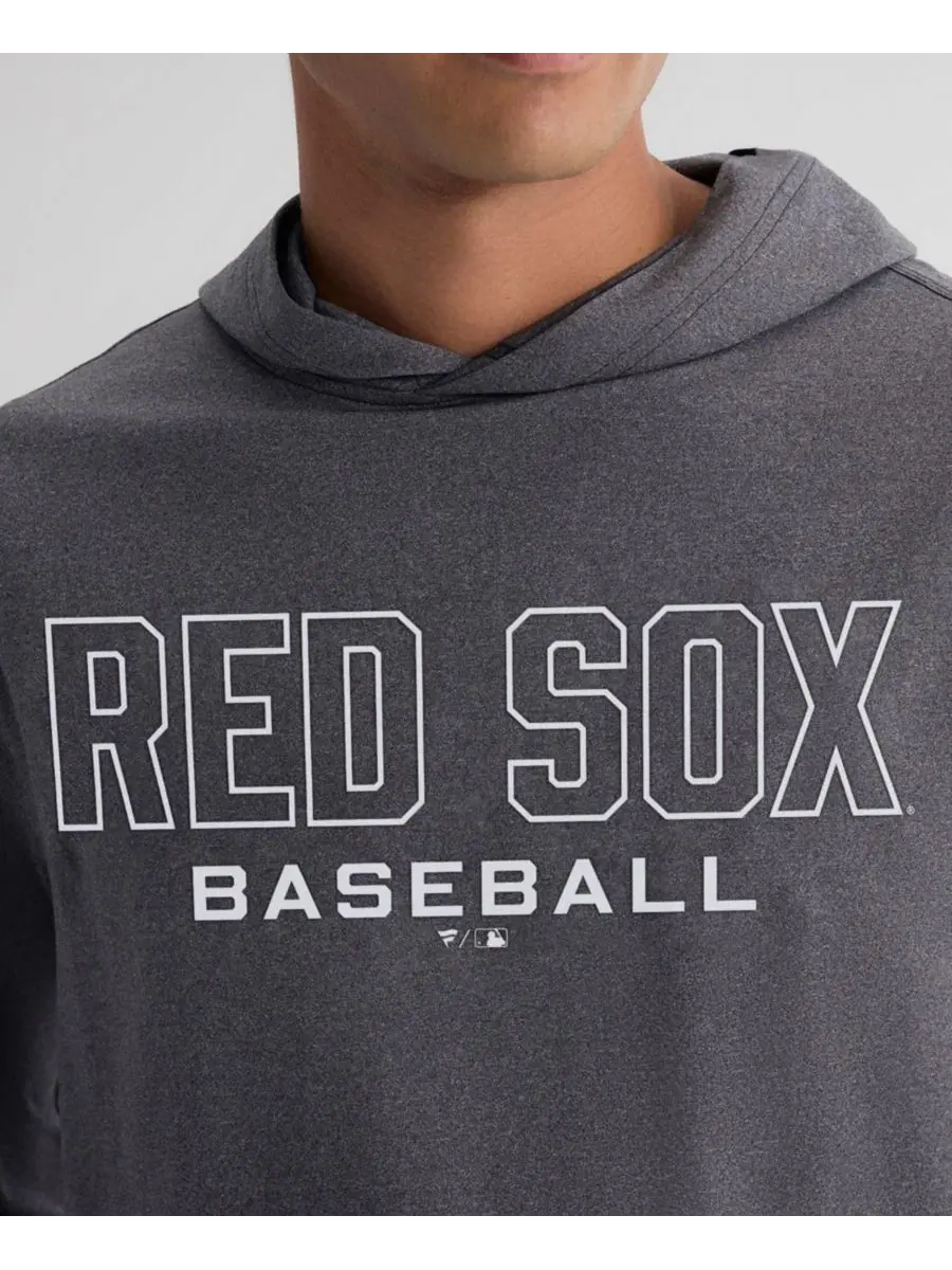 Футболка с капюшоном и длинным рукавом Clutch Boston Red Sox Fanatics — изображение 6 из 8, темно-серый