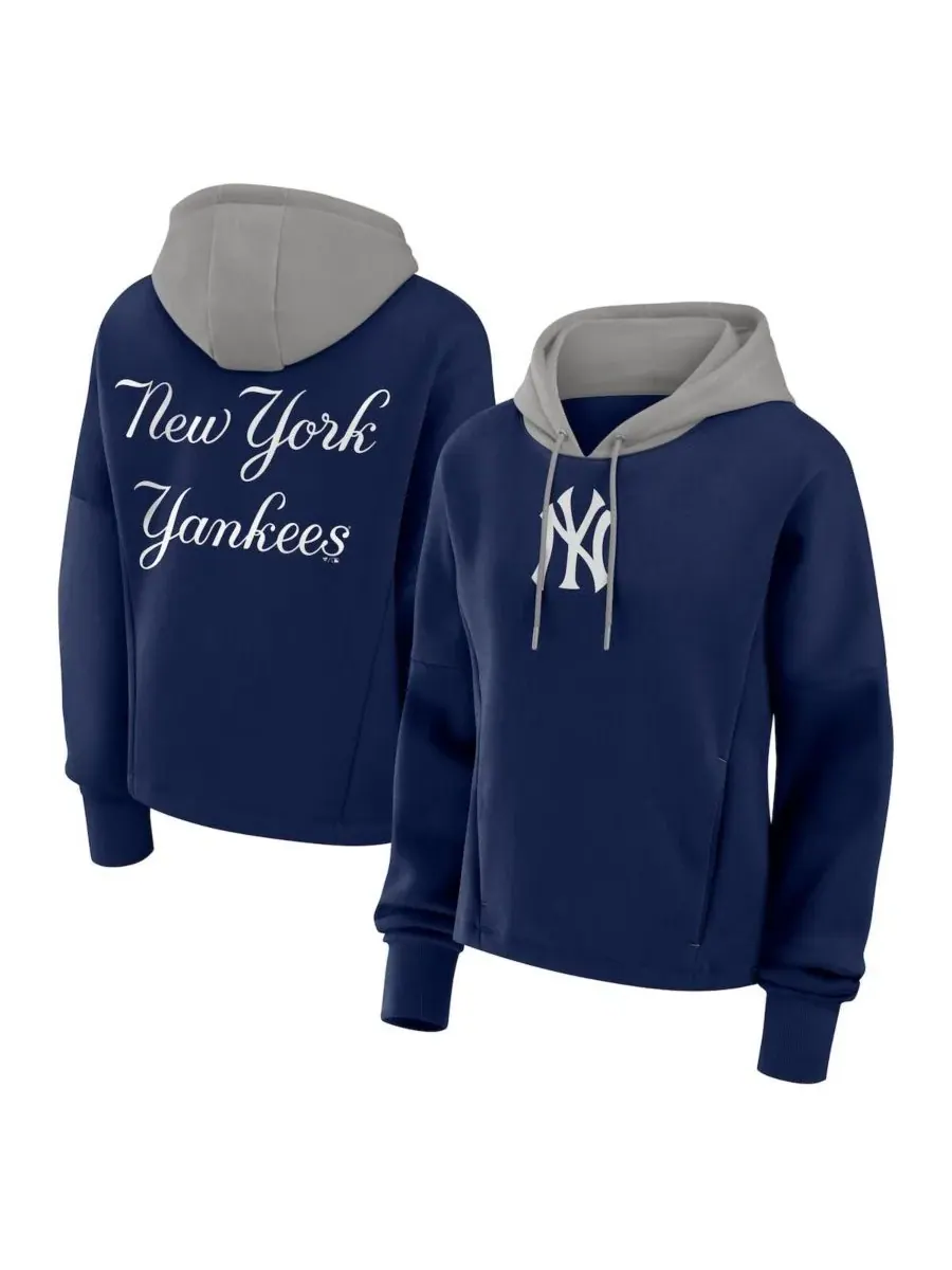 Fanatics Женская темно-синяя толстовка с капюшоном New York Yankees Oversized Legacy Favorite — изображение 1 из 3