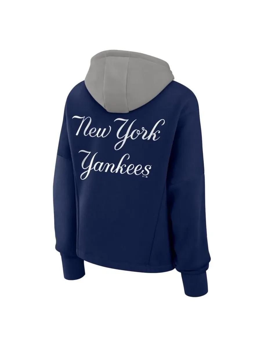 Fanatics Женская темно-синяя толстовка с капюшоном New York Yankees Oversized Legacy Favorite — изображение 3 из 3