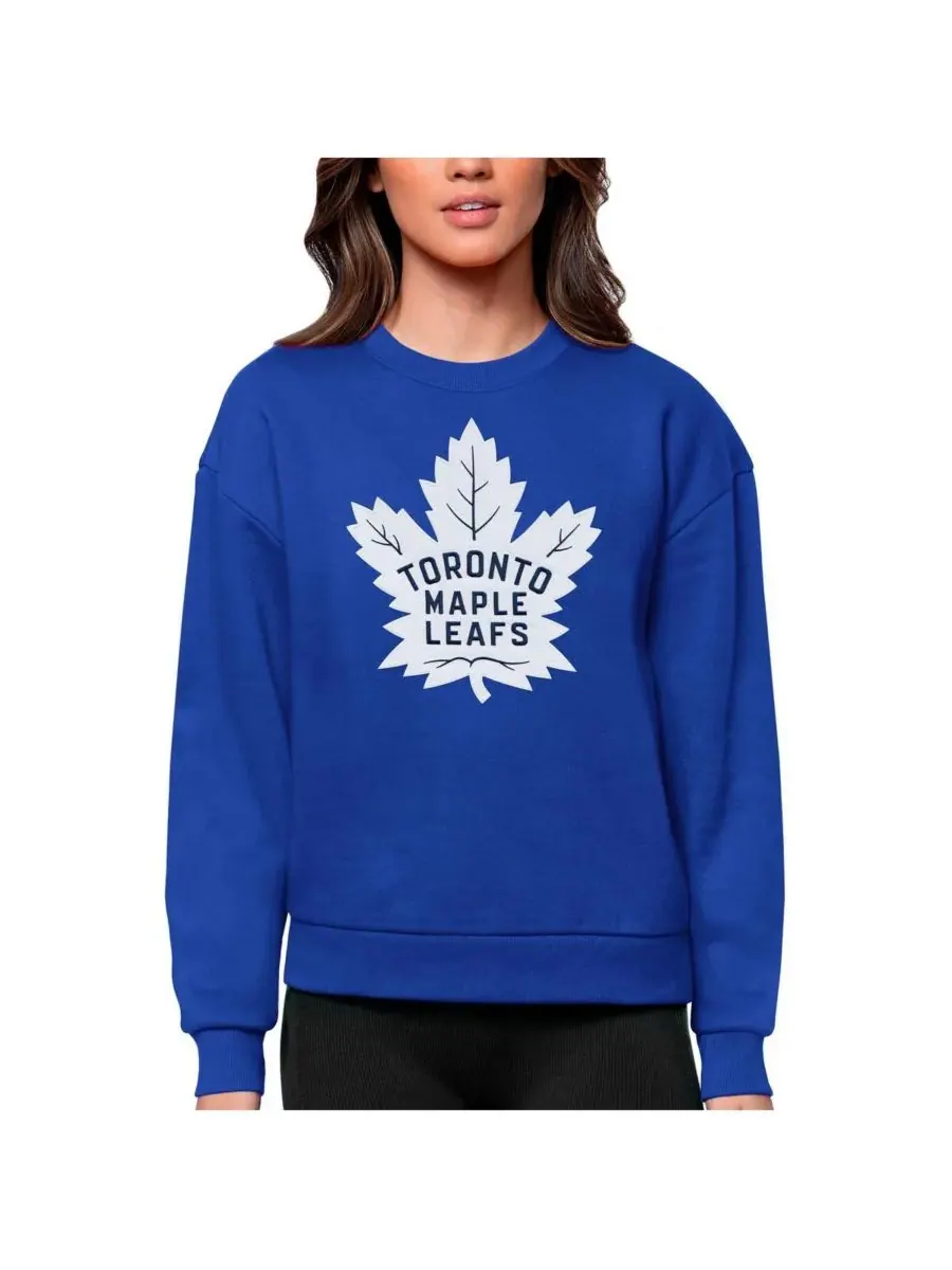Женская королевская толстовка с круглым вырезом и логотипом команды Toronto Maple Leafs Antigua — изображение 1 из 1