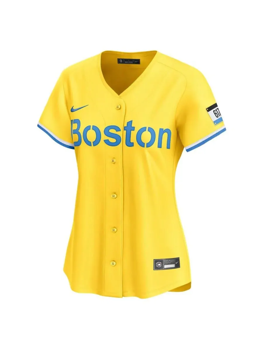 Nike Женская желтая футболка Boston Red Sox City Connect Limited — изображение 2 из 3, желтый
