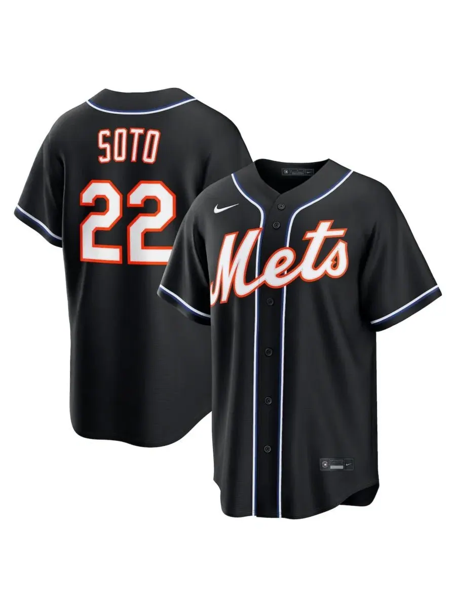 Мужская футболка-джерси с коротким рукавом Nike Juan Soto Black New York Mets 2026 Replica Fashion — изображение 1 из 3