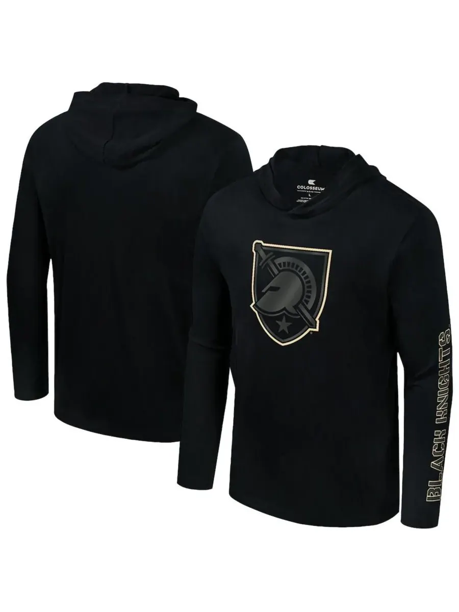 Colosseum Мужская черная армейская футболка с длинными рукавами Black Knights Color Pop Active Blend — изображение 1 из 3