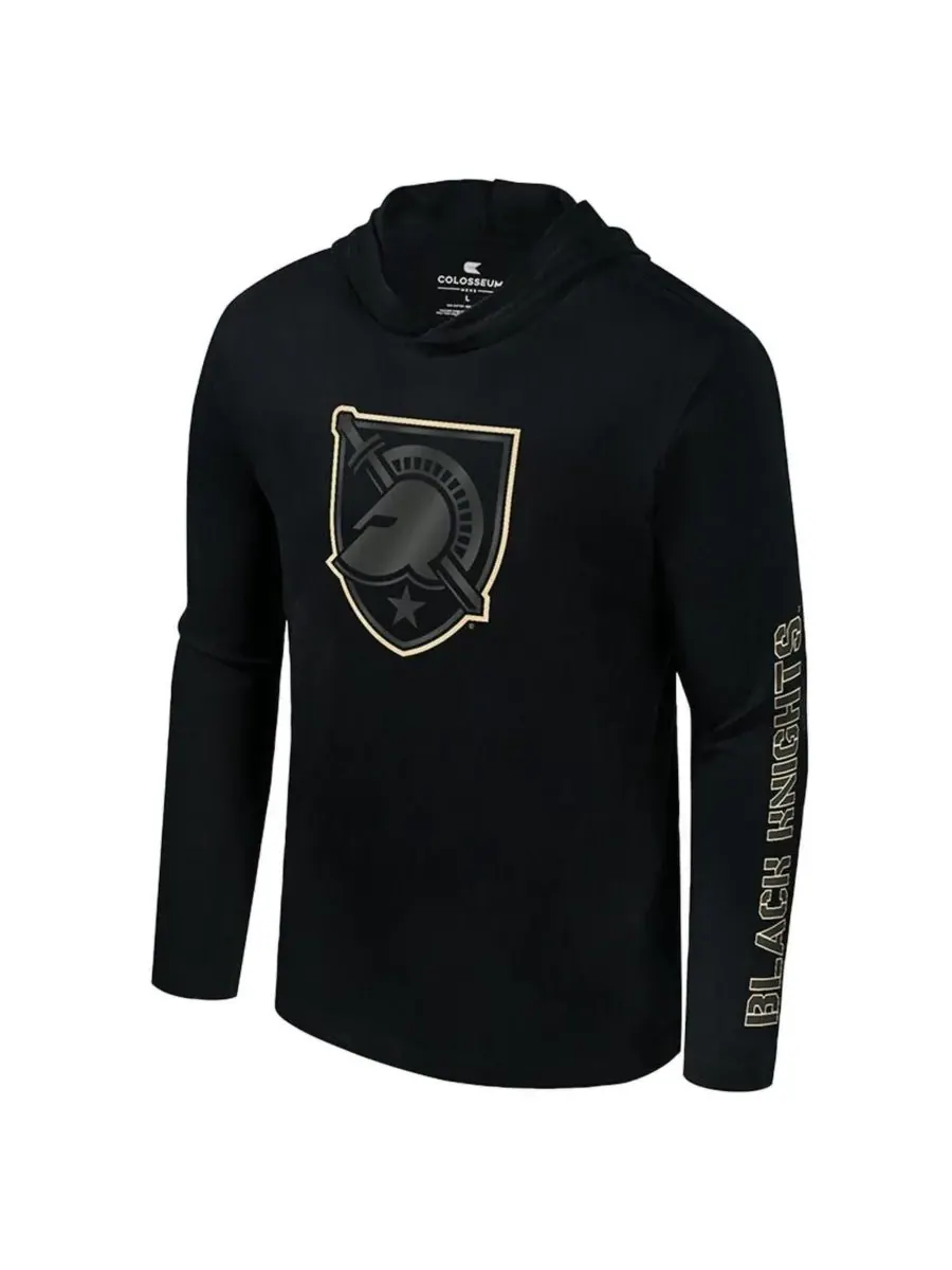 Colosseum Мужская черная армейская футболка с длинными рукавами Black Knights Color Pop Active Blend — изображение 2 из 3