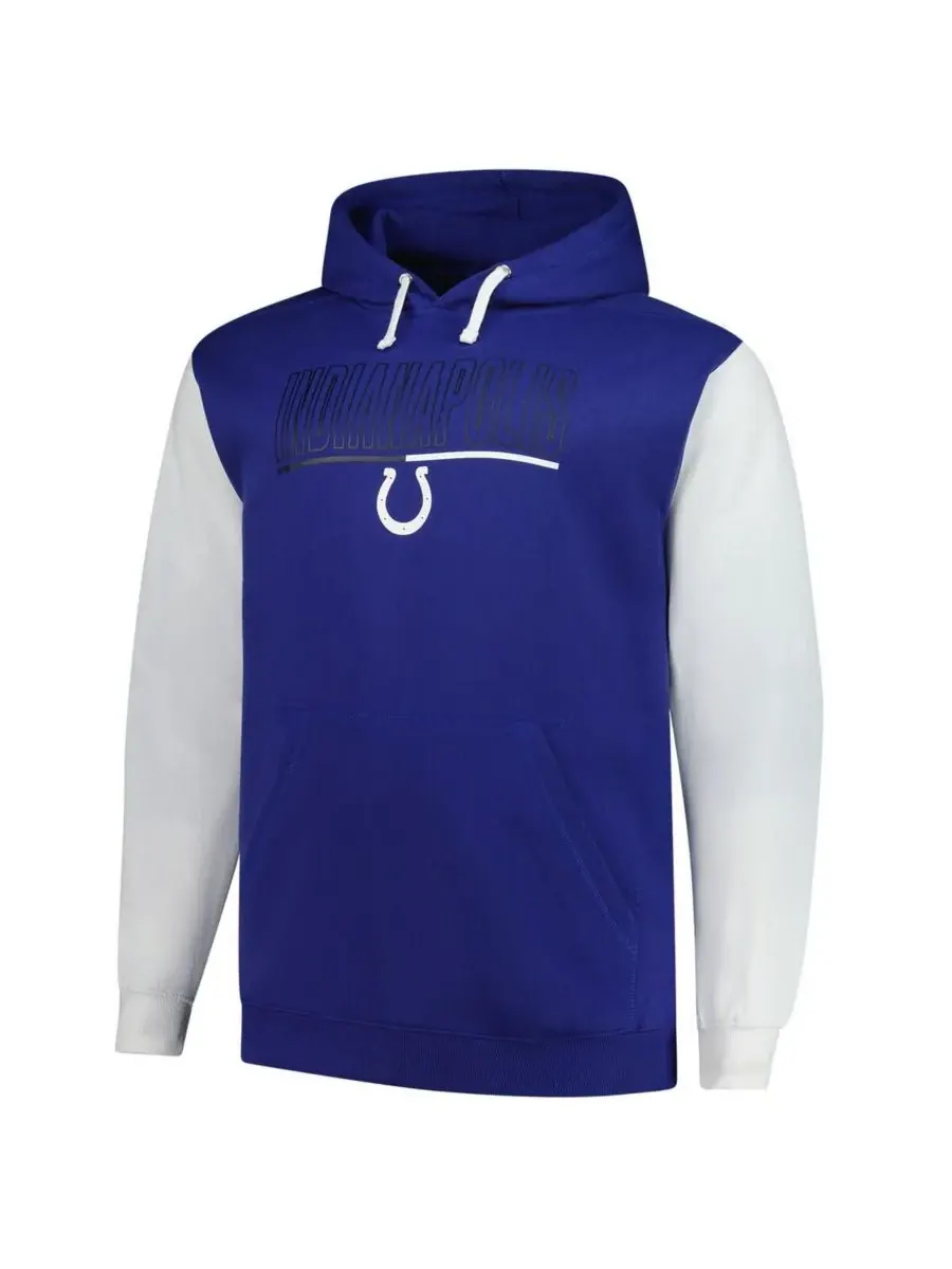 Мужская толстовка с капюшоном Royal Indianapolis Colts Big Tall Outline Pullover Hoodie Fanatics — изображение 3 из 3