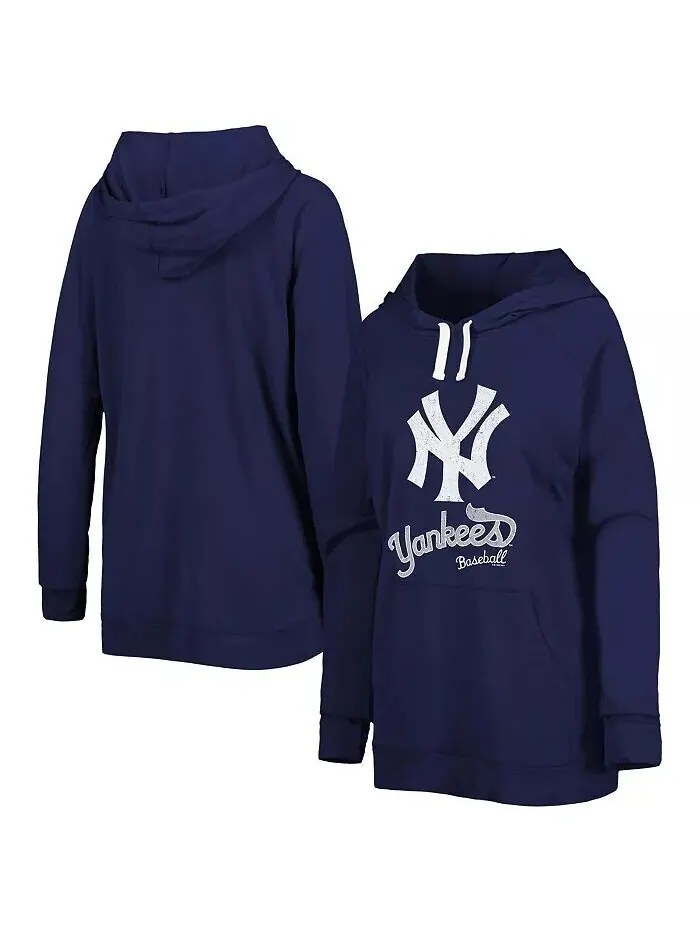 Женский темно-синий пуловер с капюшоном New York Yankees перед игрой реглан Touch — изображение 1 из 3