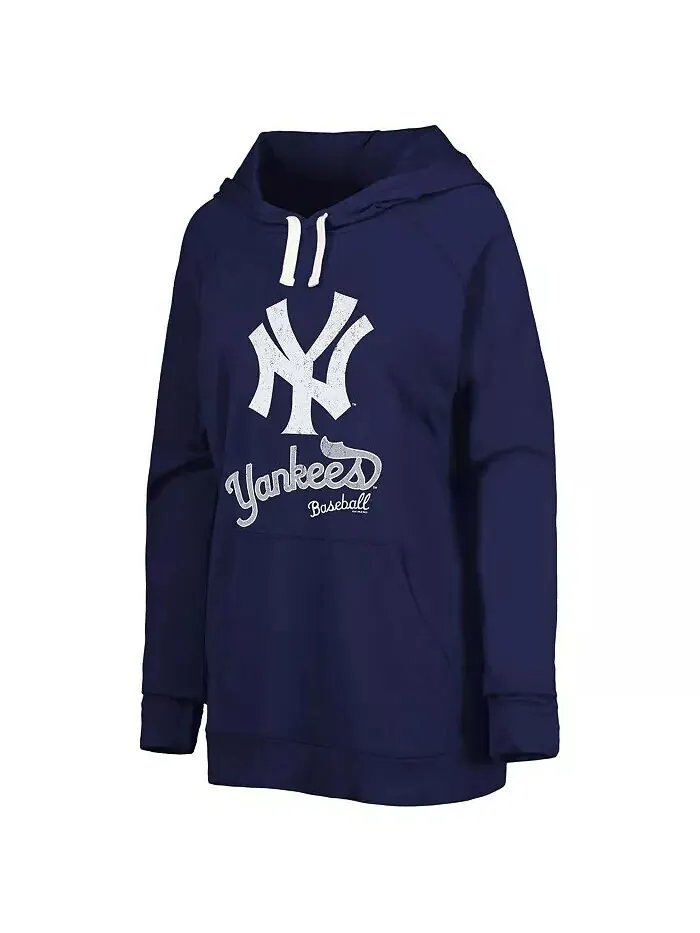 Женский темно-синий пуловер с капюшоном New York Yankees перед игрой реглан Touch — изображение 3 из 3