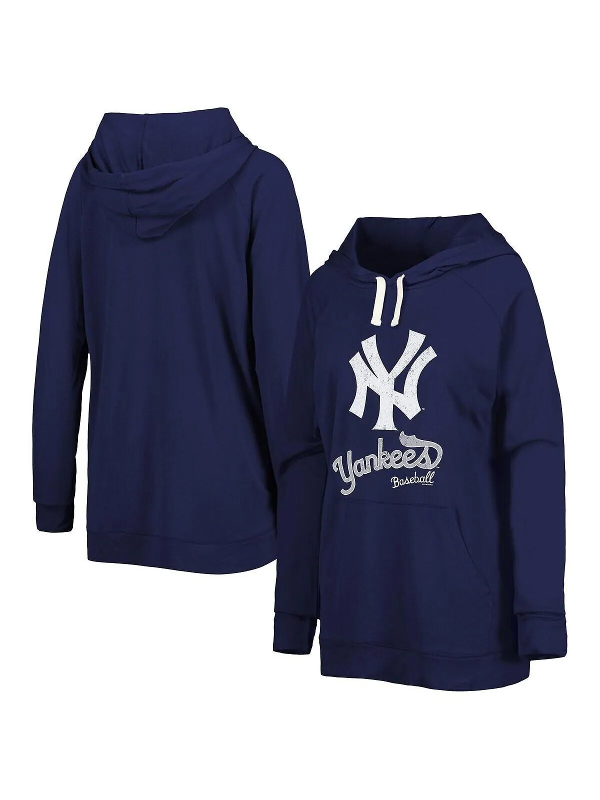 Женский темно-синий пуловер с капюшоном New York Yankees перед игрой реглан Touch — синий